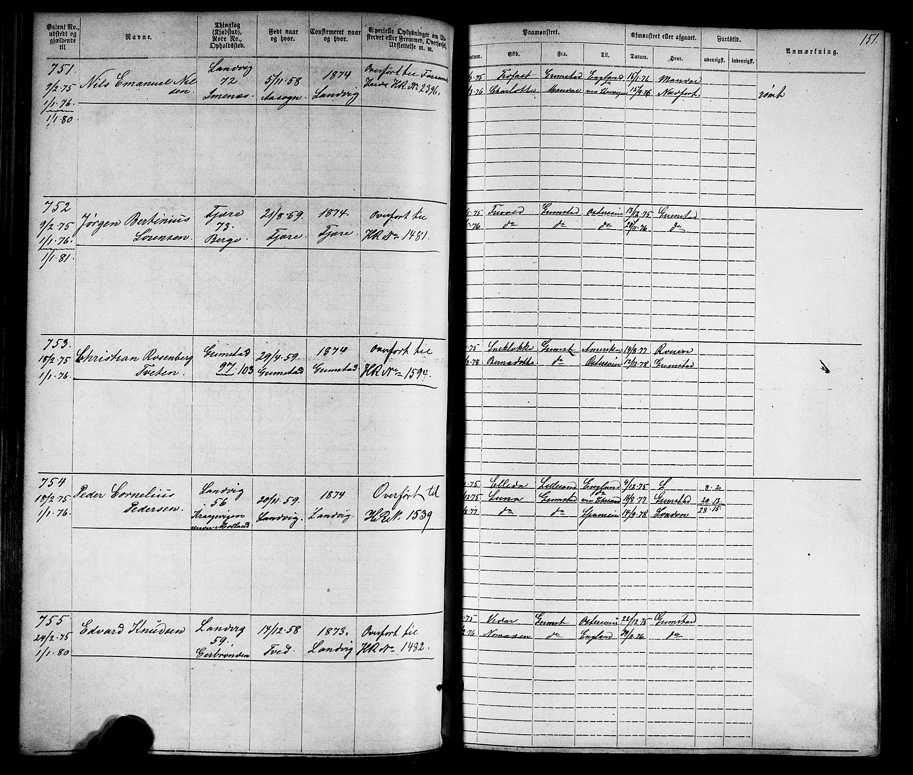 Grimstad mønstringskrets, SAK/2031-0013/F/Fa/L0005: Annotasjonsrulle nr 1-1910 med register, V-18, 1870-1892, p. 178