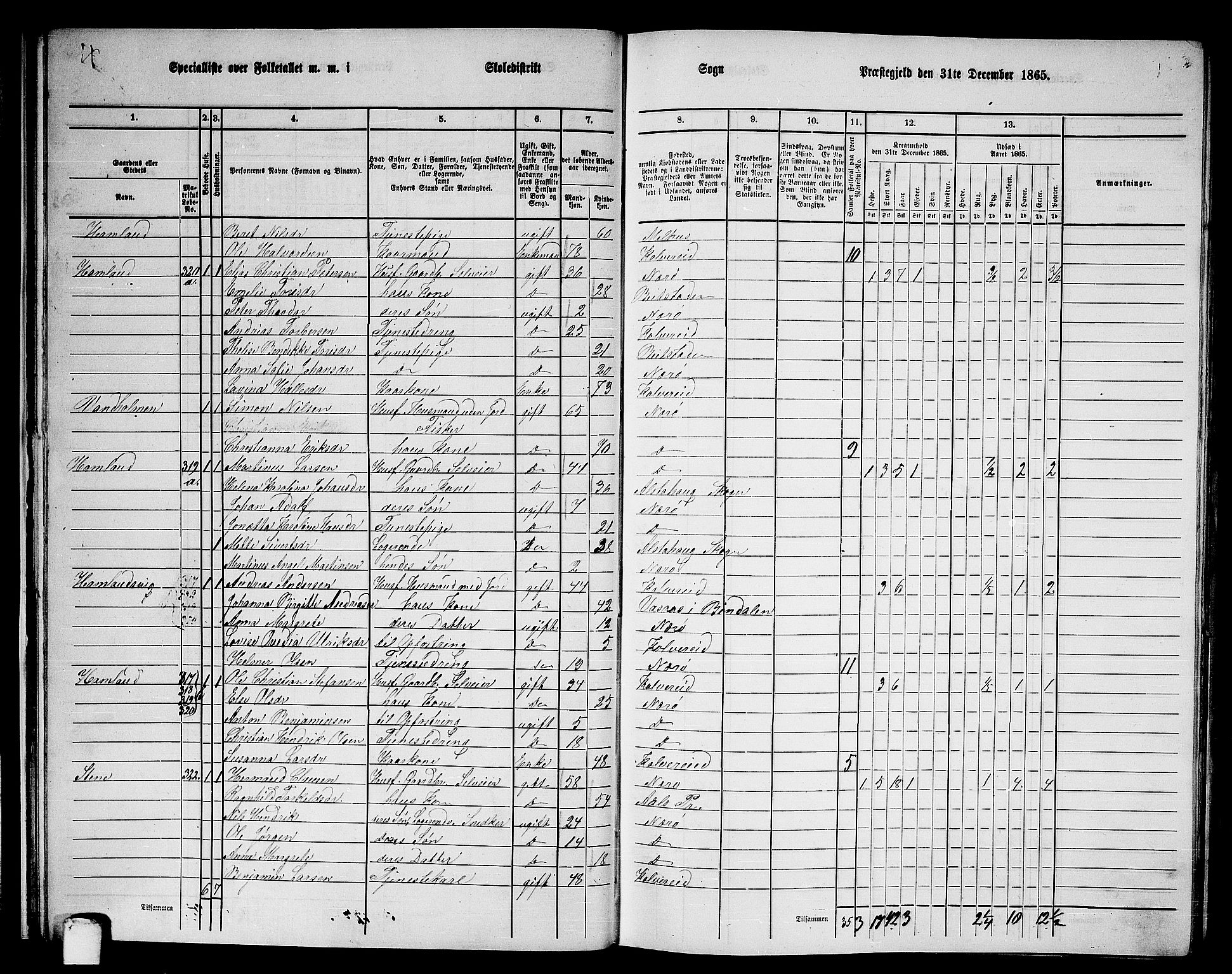 RA, 1865 census for Nærøy, 1865, p. 27