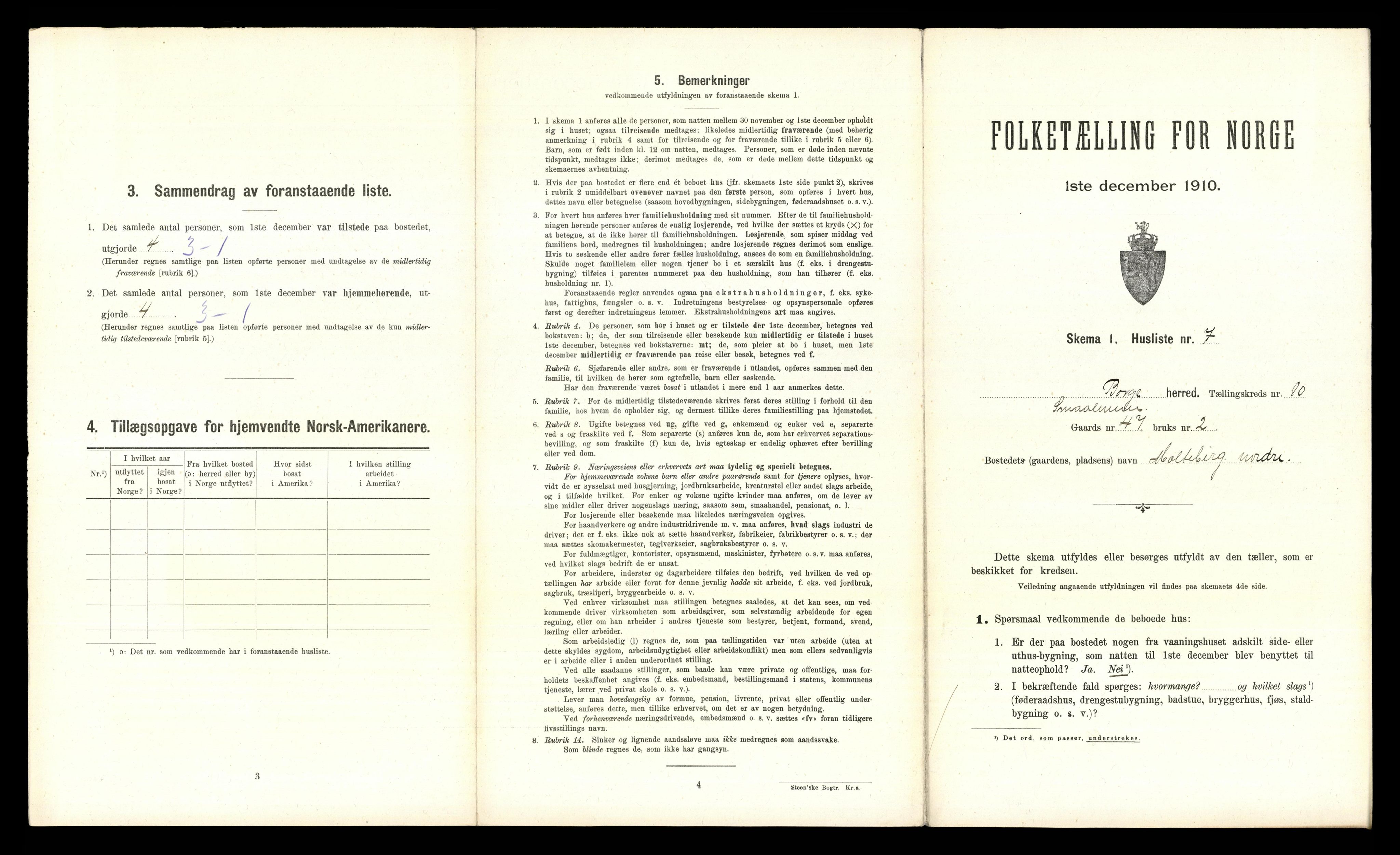 RA, 1910 census for Borge, 1910, p. 1418