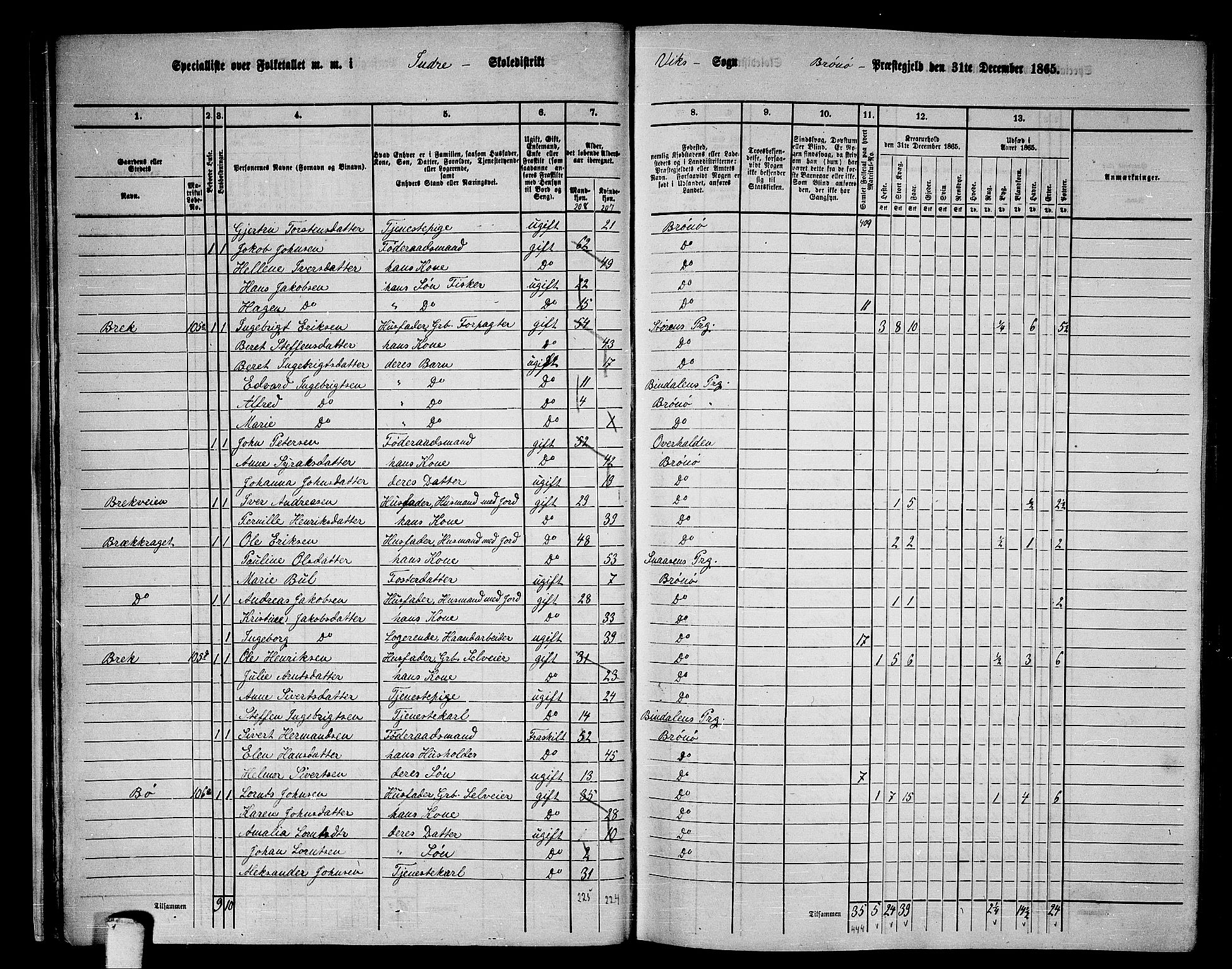 RA, 1865 census for Brønnøy, 1865, p. 28