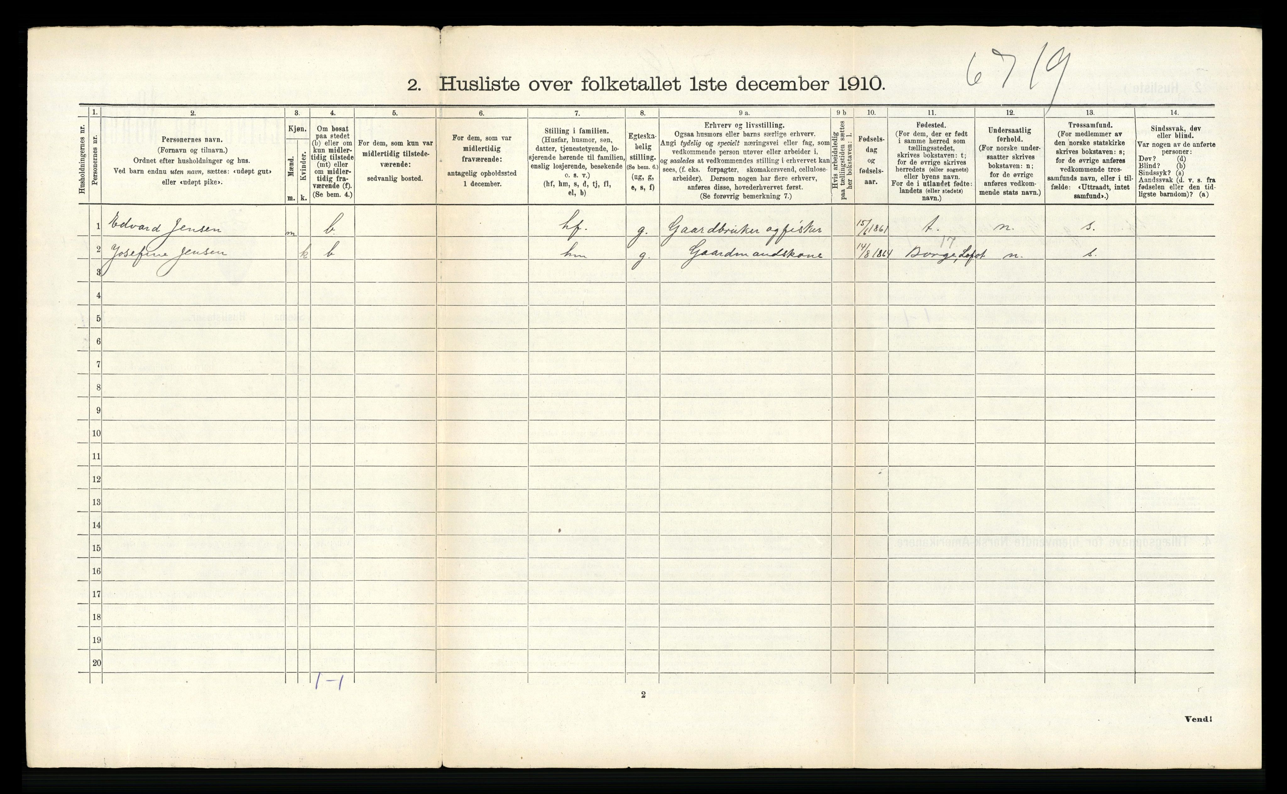 RA, 1910 census for Hadsel, 1910, p. 786