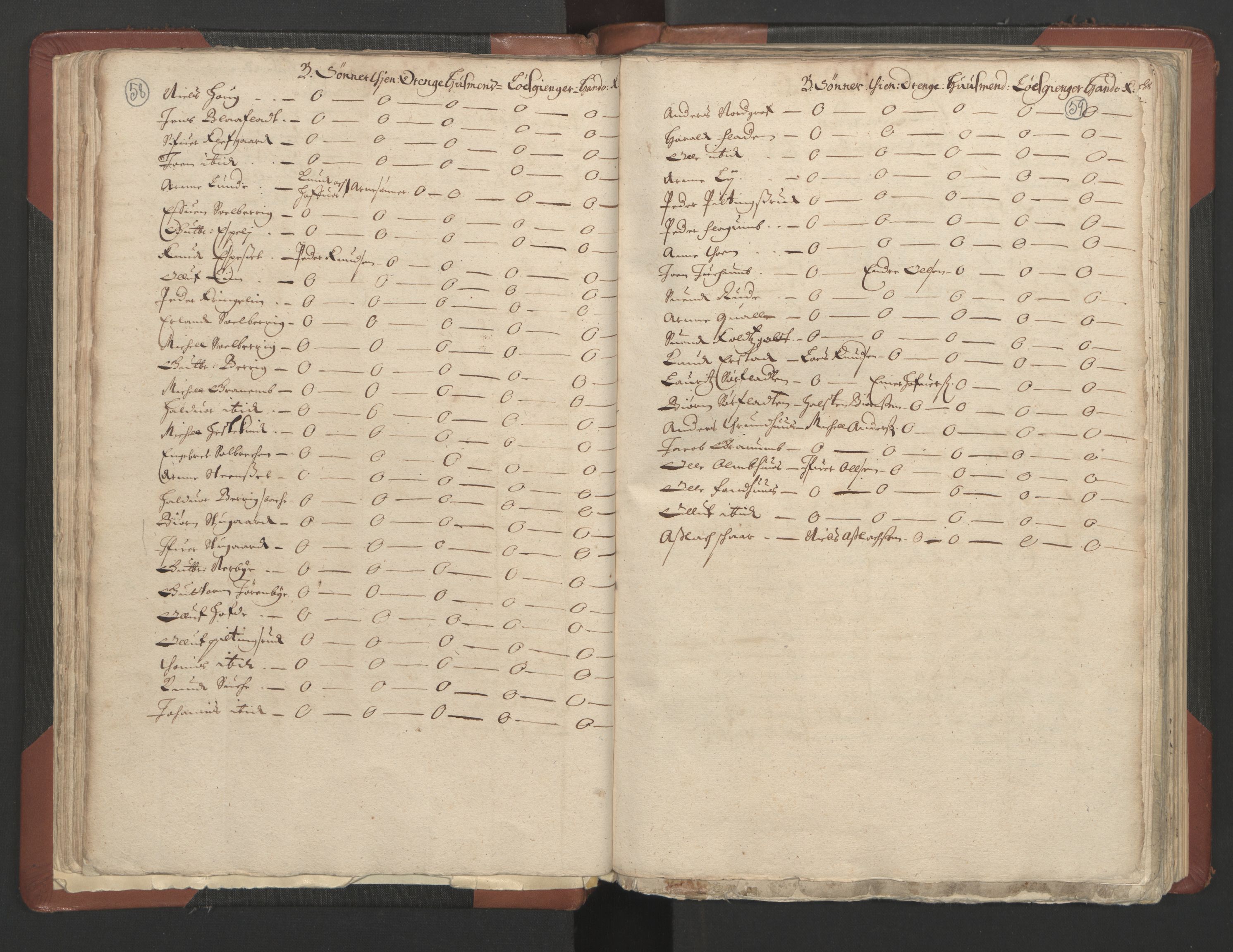 RA, Bailiff's Census 1664-1666, no. 4: Hadeland and Valdres fogderi and Gudbrandsdal fogderi, 1664, p. 58-59