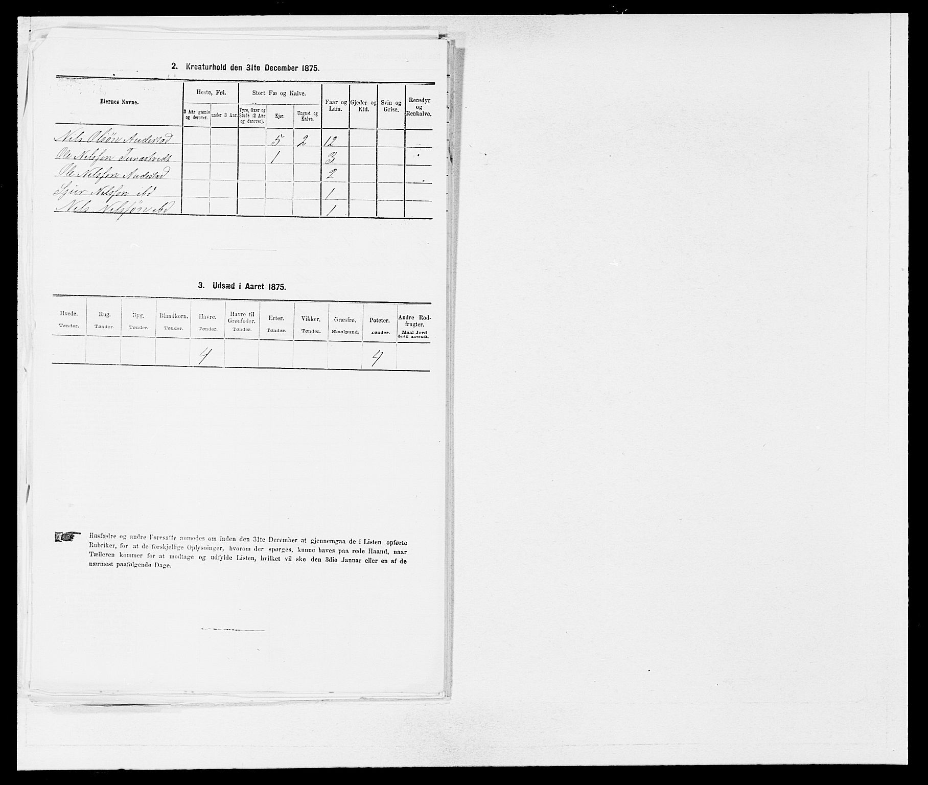 SAB, 1875 census for 1250P Haus, 1875, p. 515