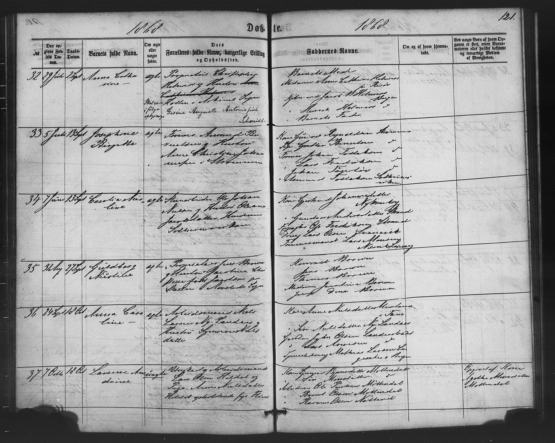 St. Jørgens hospital og Årstad sokneprestembete, AV/SAB-A-99934: Parish register (copy) no. A 3, 1863-1872, p. 121