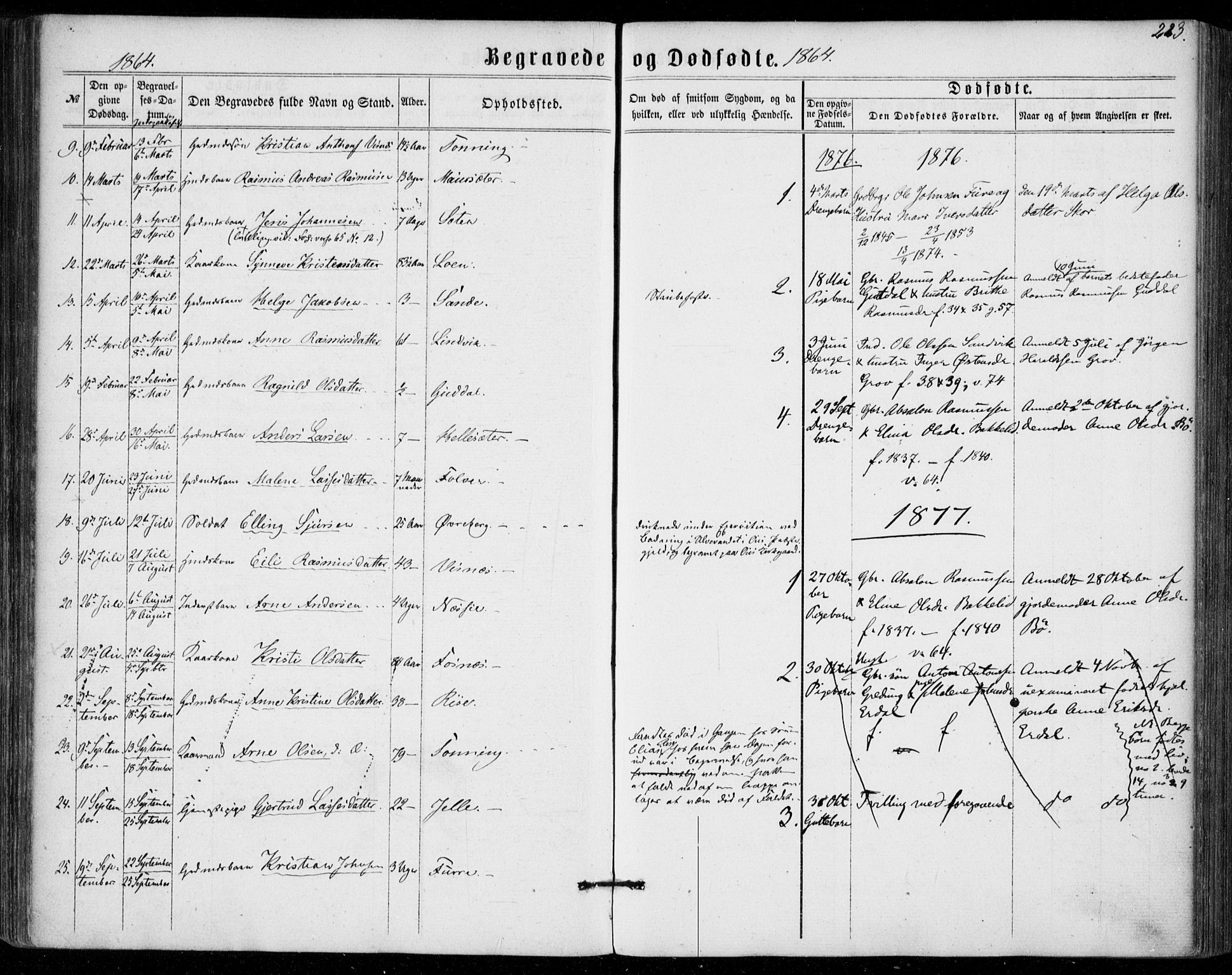 Stryn Sokneprestembete, SAB/A-82501: Parish register (official) no. A 3, 1862-1877, p. 223