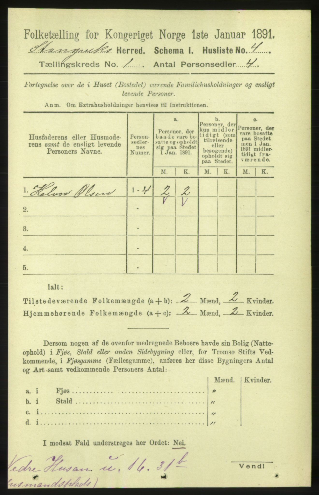 RA, 1891 census for 1564 Stangvik, 1891, p. 30