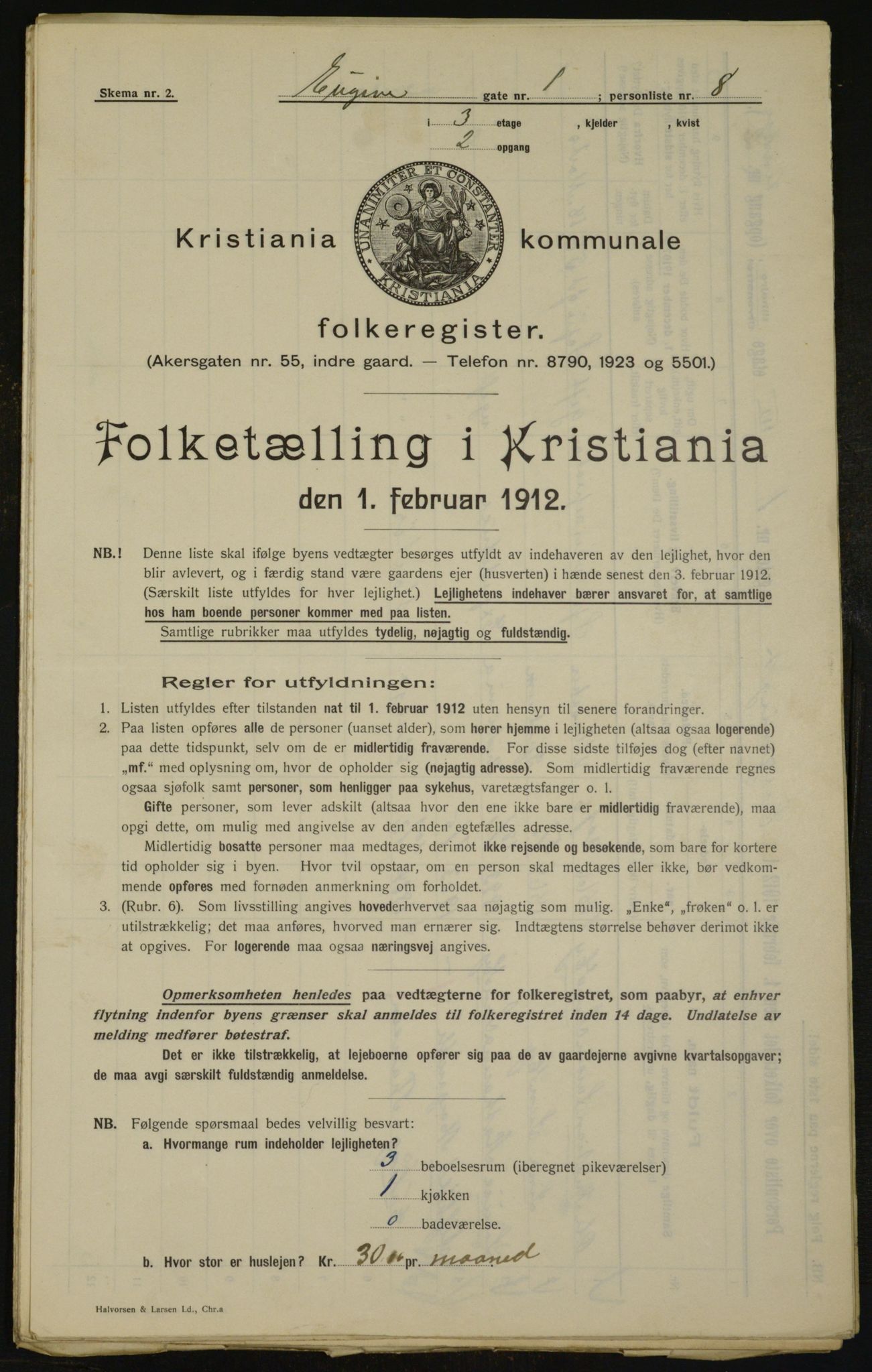 OBA, Municipal Census 1912 for Kristiania, 1912, p. 22600