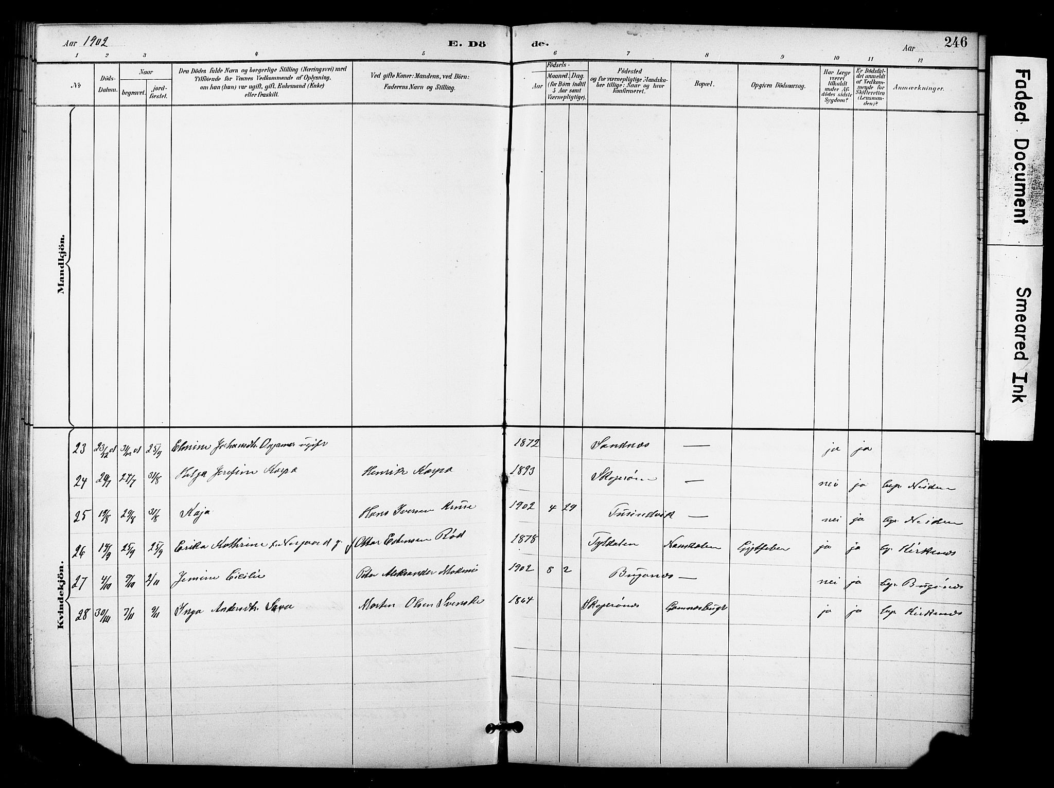 Sør-Varanger sokneprestkontor, SATØ/S-1331/H/Hb/L0004klokker: Parish register (copy) no. 4, 1891-1912, p. 246