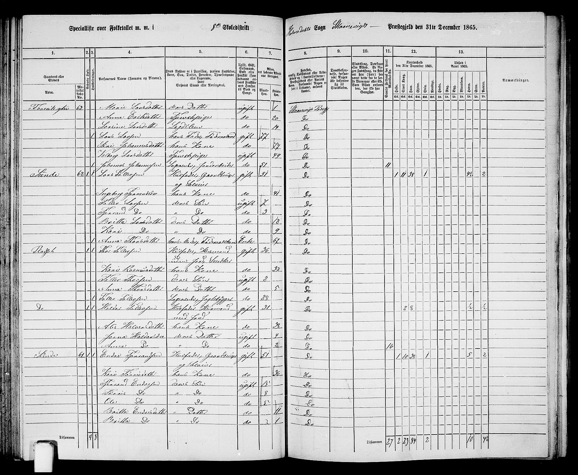 RA, 1865 census for Skånevik, 1865, p. 118