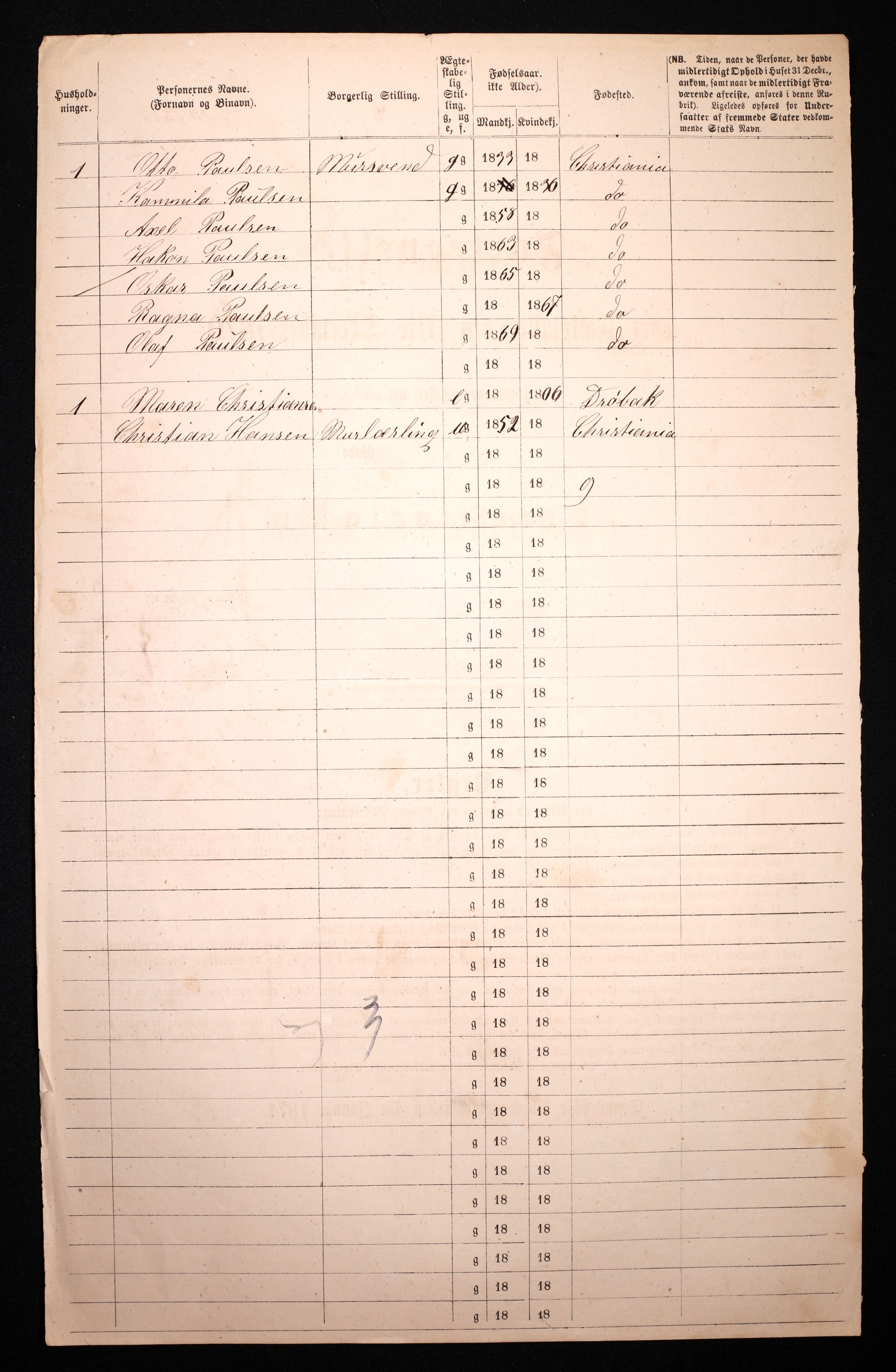 RA, 1870 census for 0301 Kristiania, 1870, p. 858