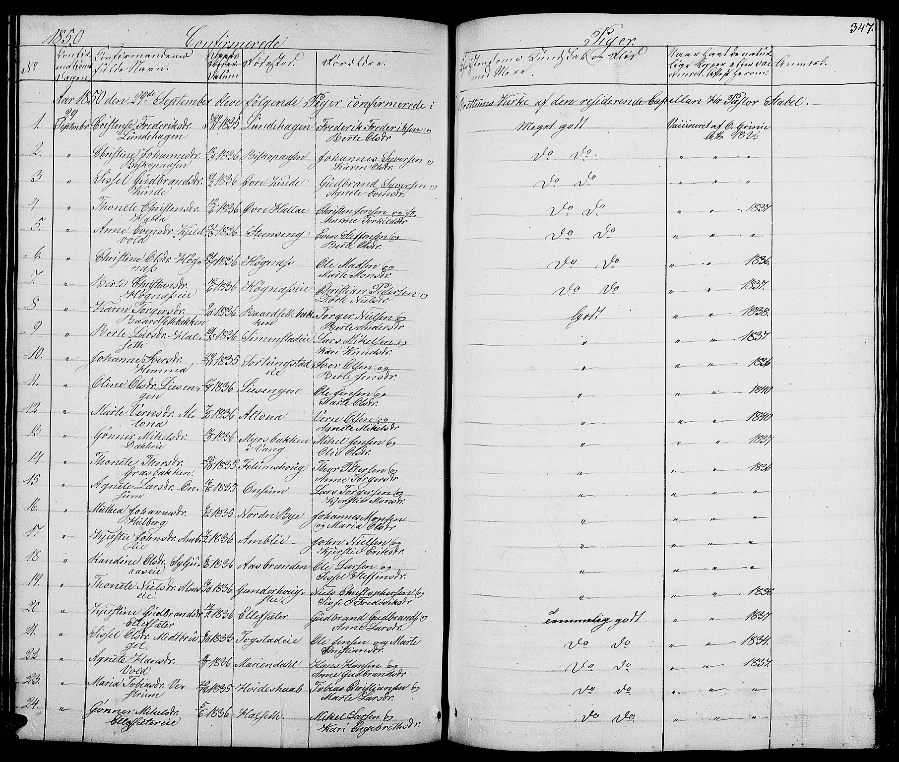 Ringsaker prestekontor, AV/SAH-PREST-014/L/La/L0005: Parish register (copy) no. 5, 1839-1850, p. 347