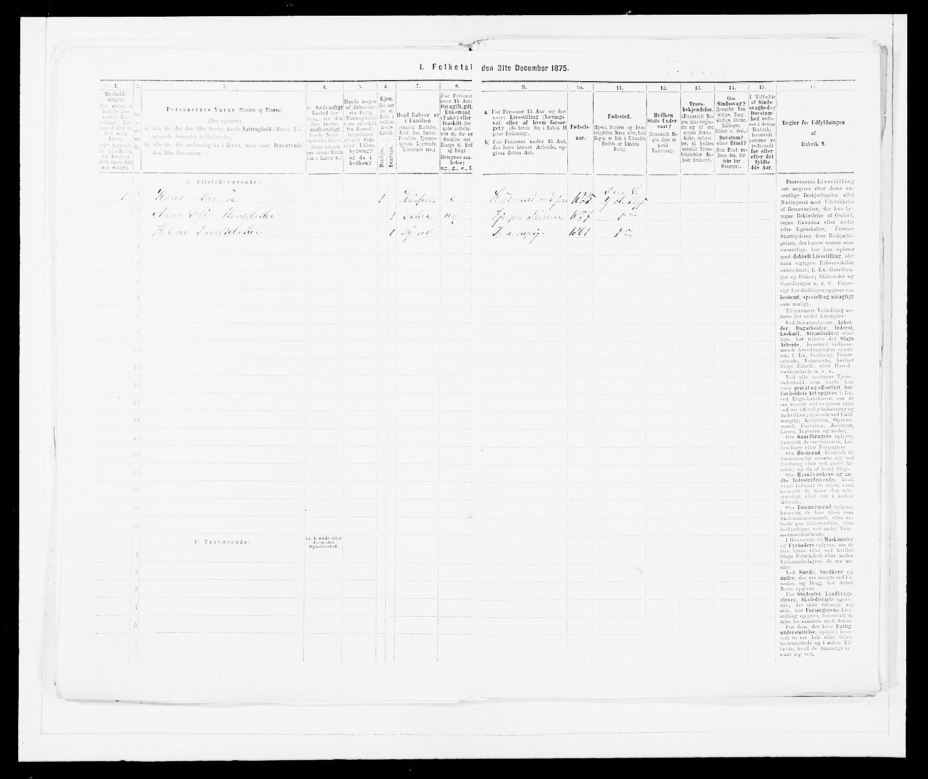 SAB, 1875 census for 1429P Ytre Holmedal, 1875, p. 1038