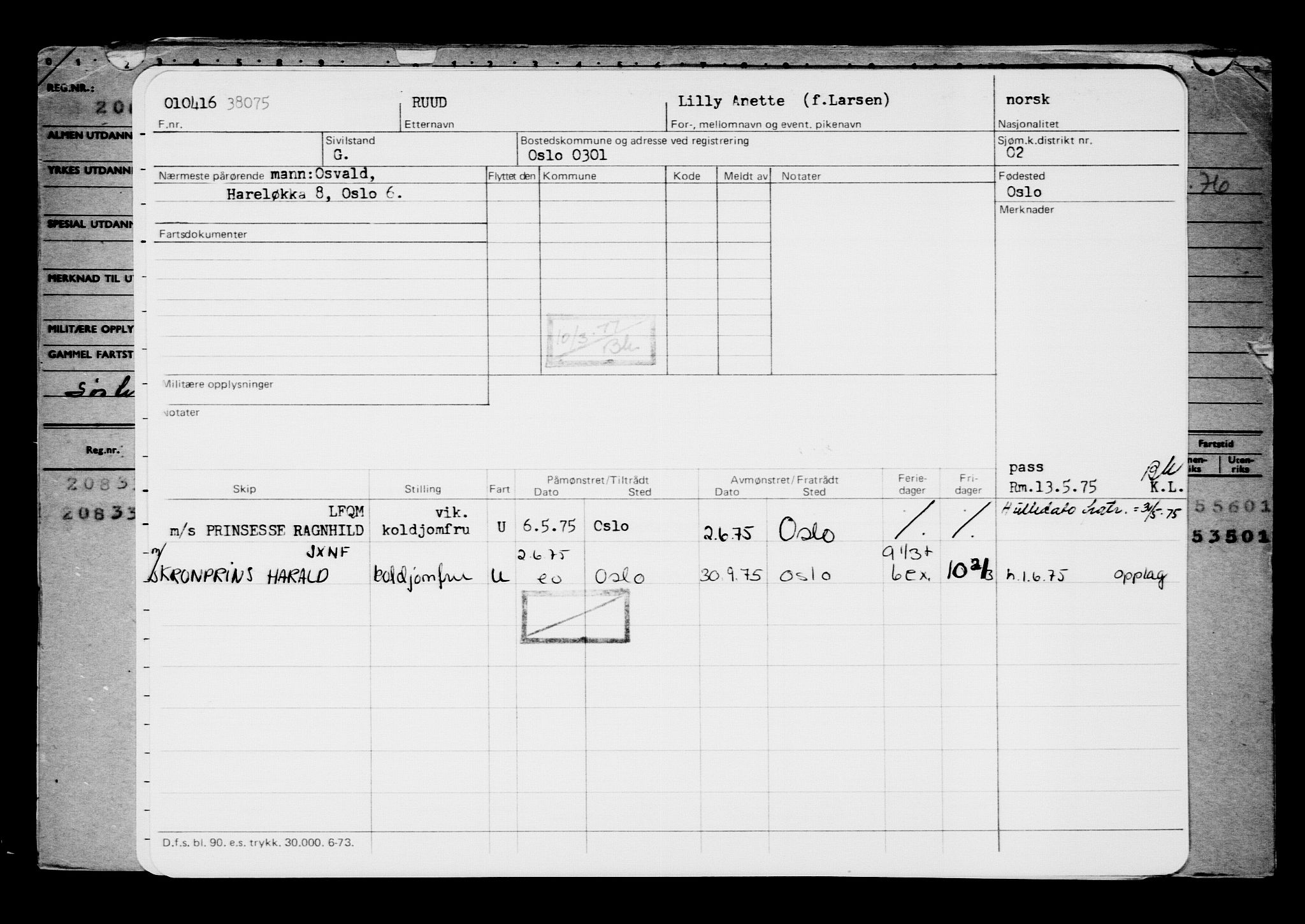 Direktoratet for sjømenn, RA/S-3545/G/Gb/L0138: Hovedkort, 1916, p. 12