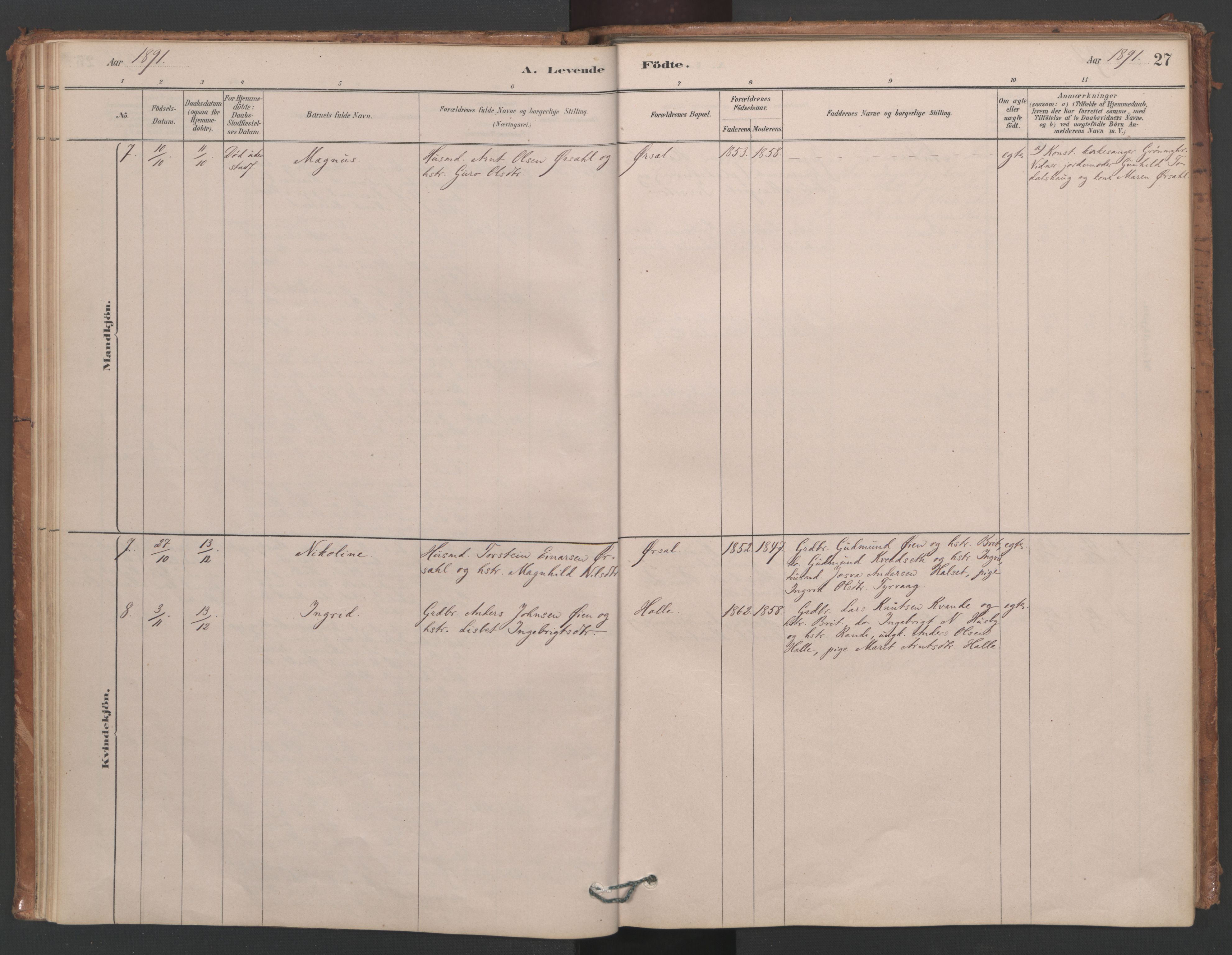 Ministerialprotokoller, klokkerbøker og fødselsregistre - Møre og Romsdal, AV/SAT-A-1454/593/L1034: Parish register (official) no. 593A01, 1879-1911, p. 27