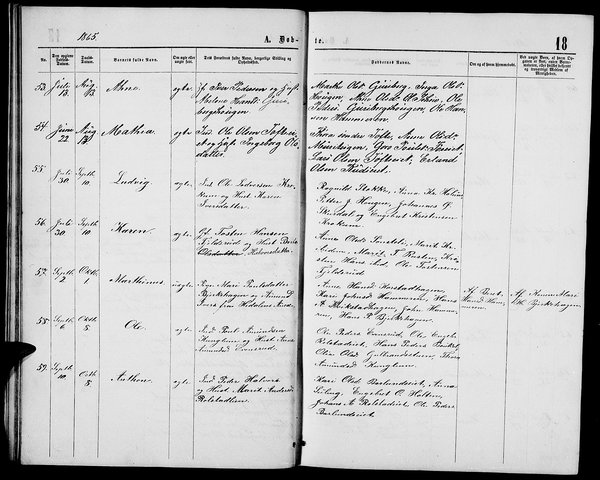 Sør-Fron prestekontor, AV/SAH-PREST-010/H/Ha/Hab/L0002: Parish register (copy) no. 2, 1864-1883, p. 18