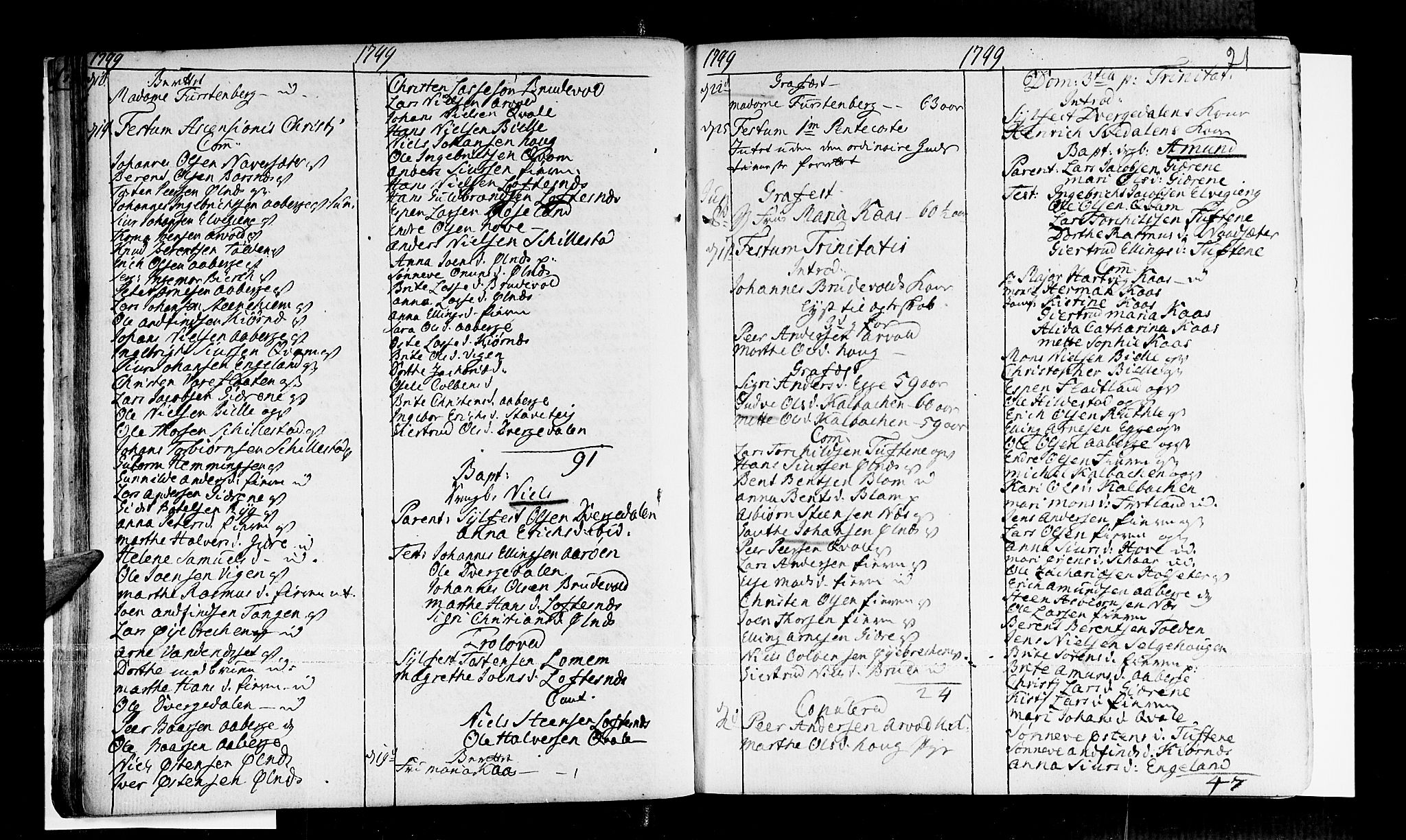 Sogndal sokneprestembete, AV/SAB-A-81301/H/Haa/Haaa/L0003: Parish register (official) no. A 3, 1747-1768, p. 21