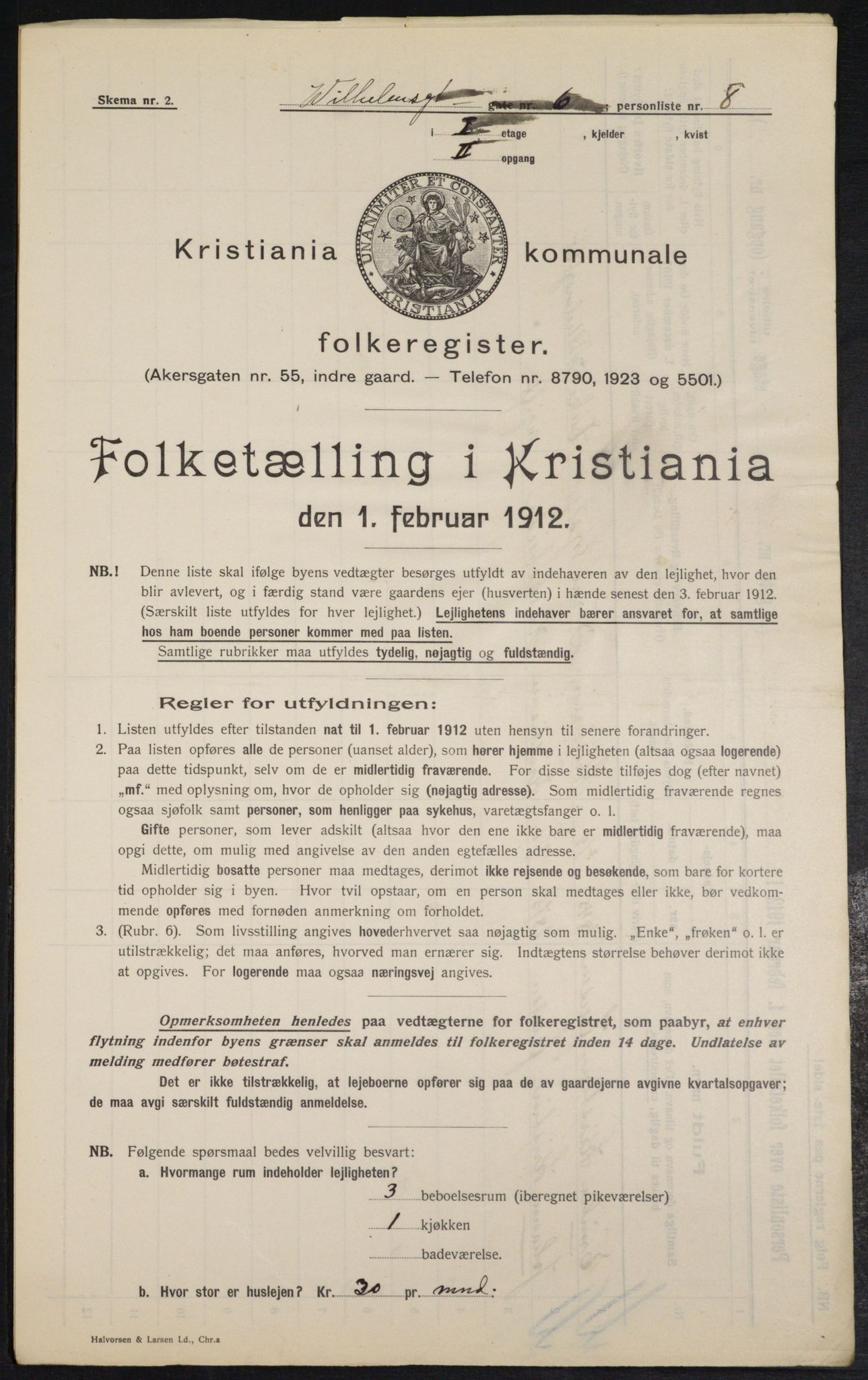 OBA, Municipal Census 1912 for Kristiania, 1912, p. 128218