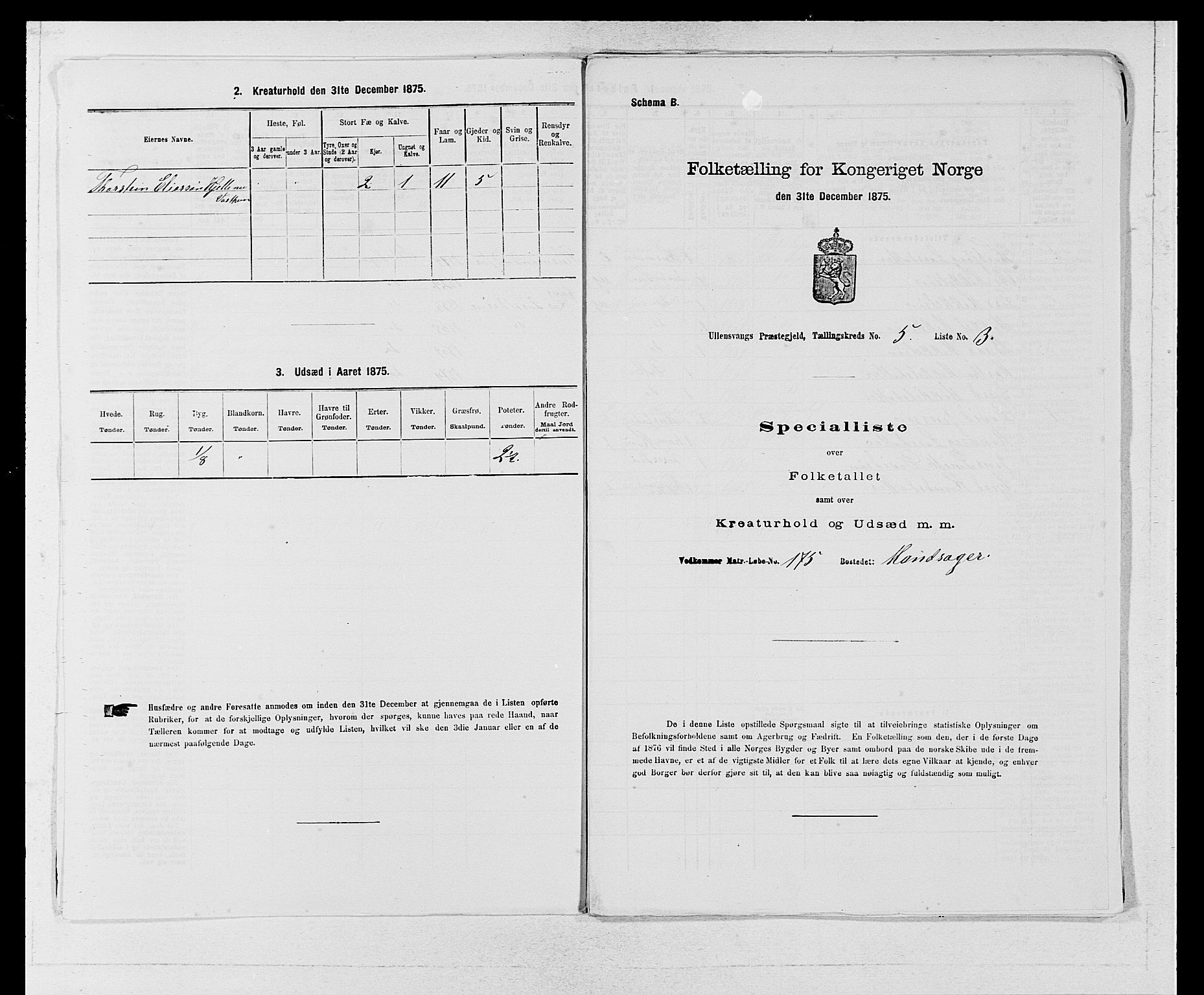 SAB, 1875 census for 1230P Ullensvang, 1875, p. 391