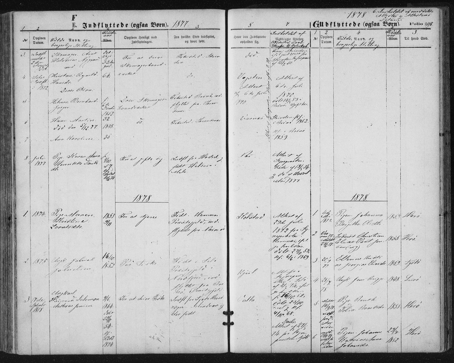 Ministerialprotokoller, klokkerbøker og fødselsregistre - Nordland, SAT/A-1459/816/L0241: Parish register (official) no. 816A07, 1870-1885, p. 298