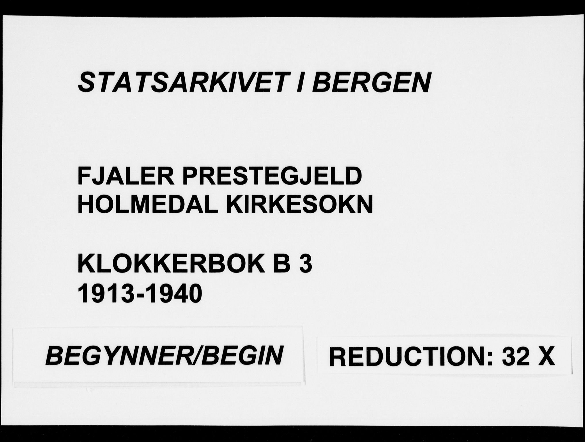 Fjaler sokneprestembete, AV/SAB-A-79801/H/Hab/Habb/L0003: Parish register (copy) no. B 3, 1913-1940