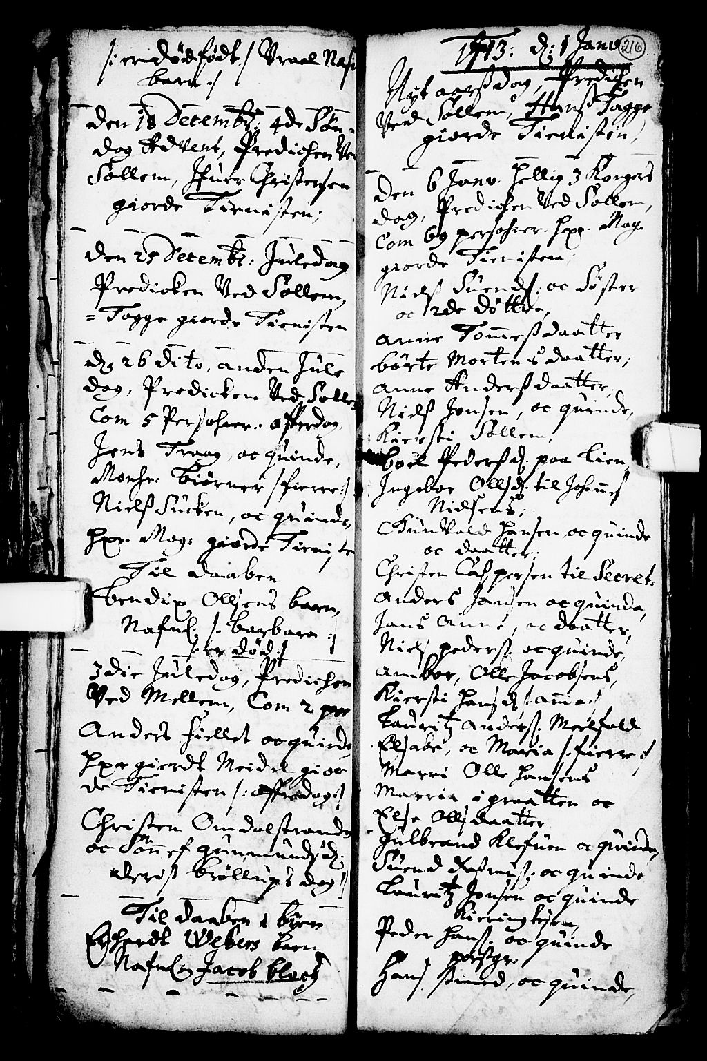 Solum kirkebøker, AV/SAKO-A-306/F/Fa/L0001: Parish register (official) no. I 1, 1701-1716, p. 216