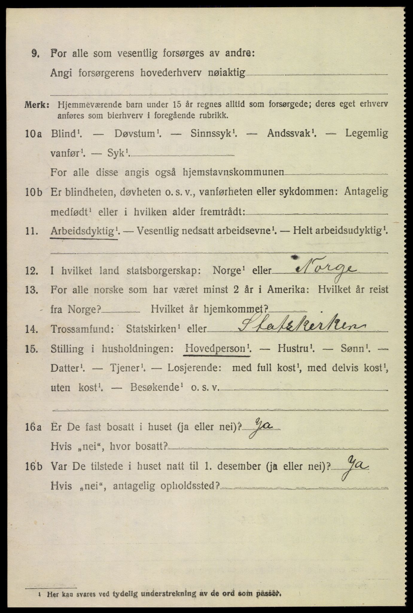 SAH, 1920 census for Fåberg, 1920, p. 11651