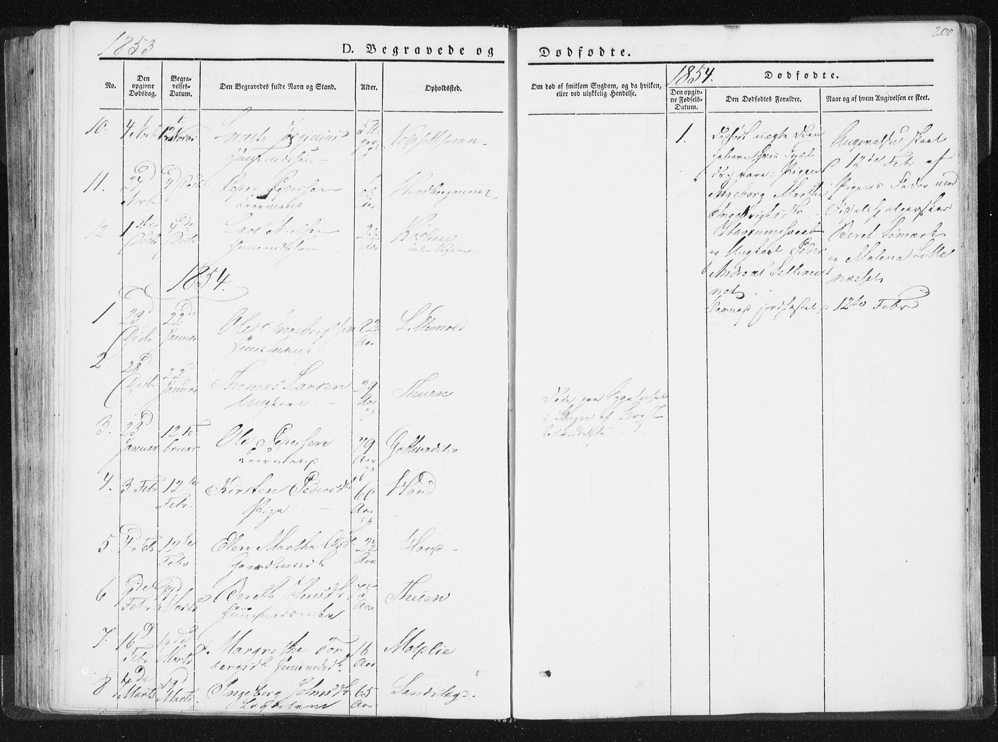 Ministerialprotokoller, klokkerbøker og fødselsregistre - Nord-Trøndelag, SAT/A-1458/744/L0418: Parish register (official) no. 744A02, 1843-1866, p. 200