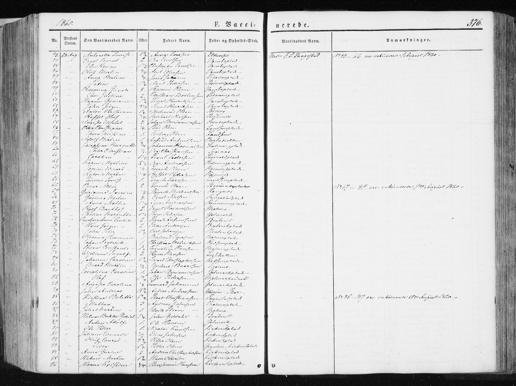Ministerialprotokoller, klokkerbøker og fødselsregistre - Nord-Trøndelag, SAT/A-1458/741/L0393: Parish register (official) no. 741A07, 1849-1863, p. 376