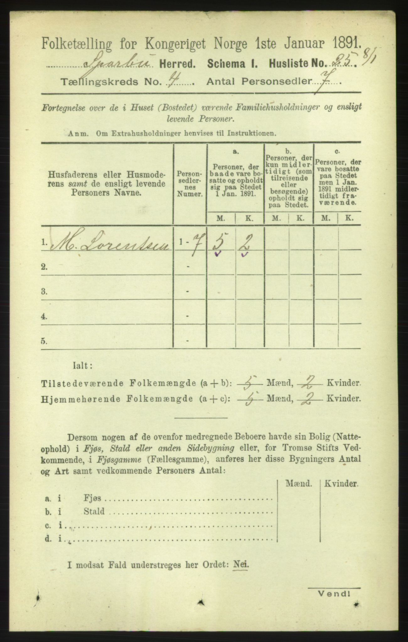 RA, 1891 census for 1731 Sparbu, 1891, p. 1346