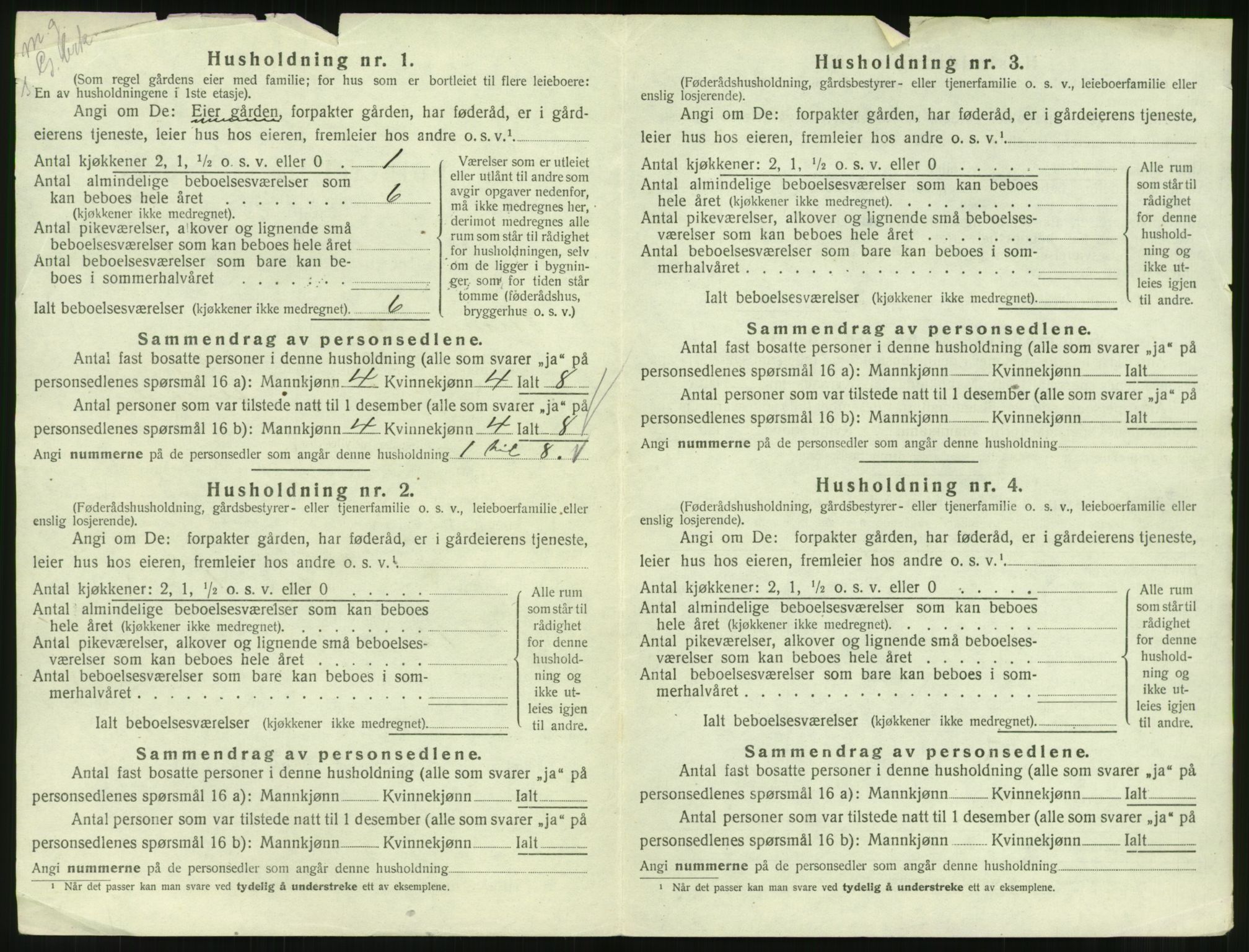 SAT, 1920 census for Straumsnes, 1920, p. 412