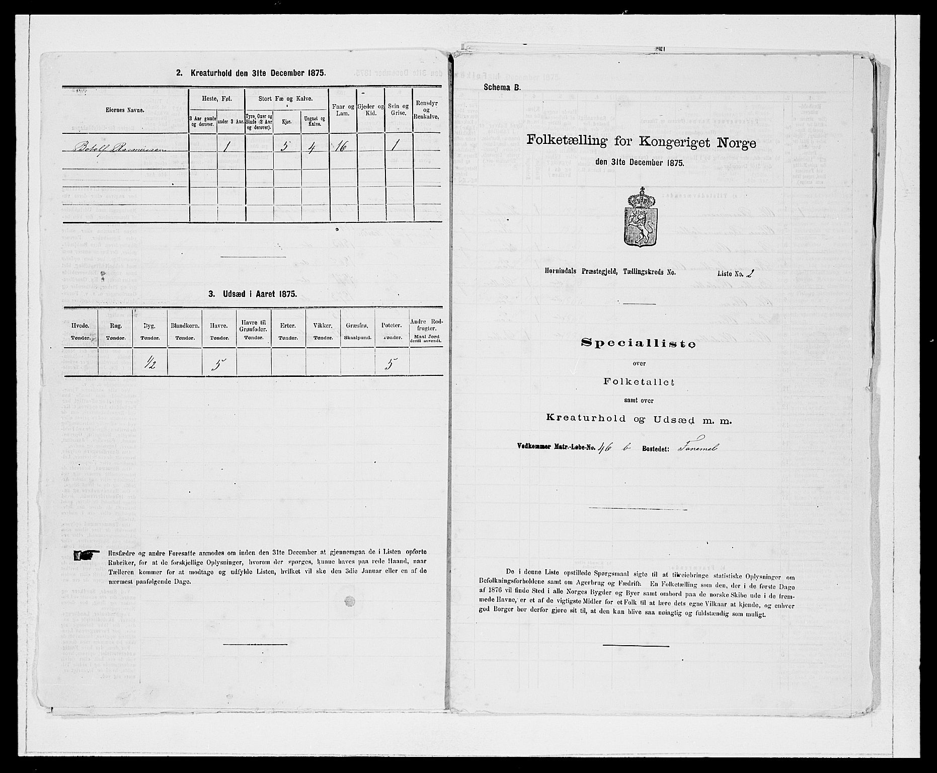 SAB, 1875 Census for 1444P Hornindal, 1875, p. 391