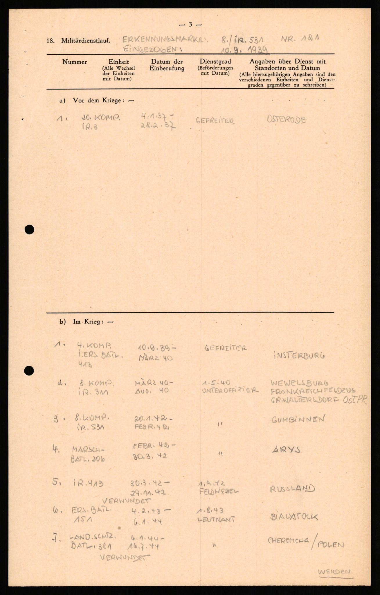 Forsvaret, Forsvarets overkommando II, AV/RA-RAFA-3915/D/Db/L0030: CI Questionaires. Tyske okkupasjonsstyrker i Norge. Tyskere., 1945-1946, p. 139