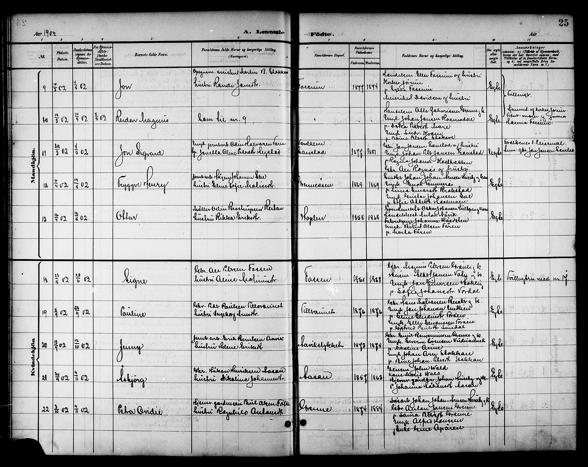Ministerialprotokoller, klokkerbøker og fødselsregistre - Nord-Trøndelag, SAT/A-1458/714/L0135: Parish register (copy) no. 714C04, 1899-1918, p. 25