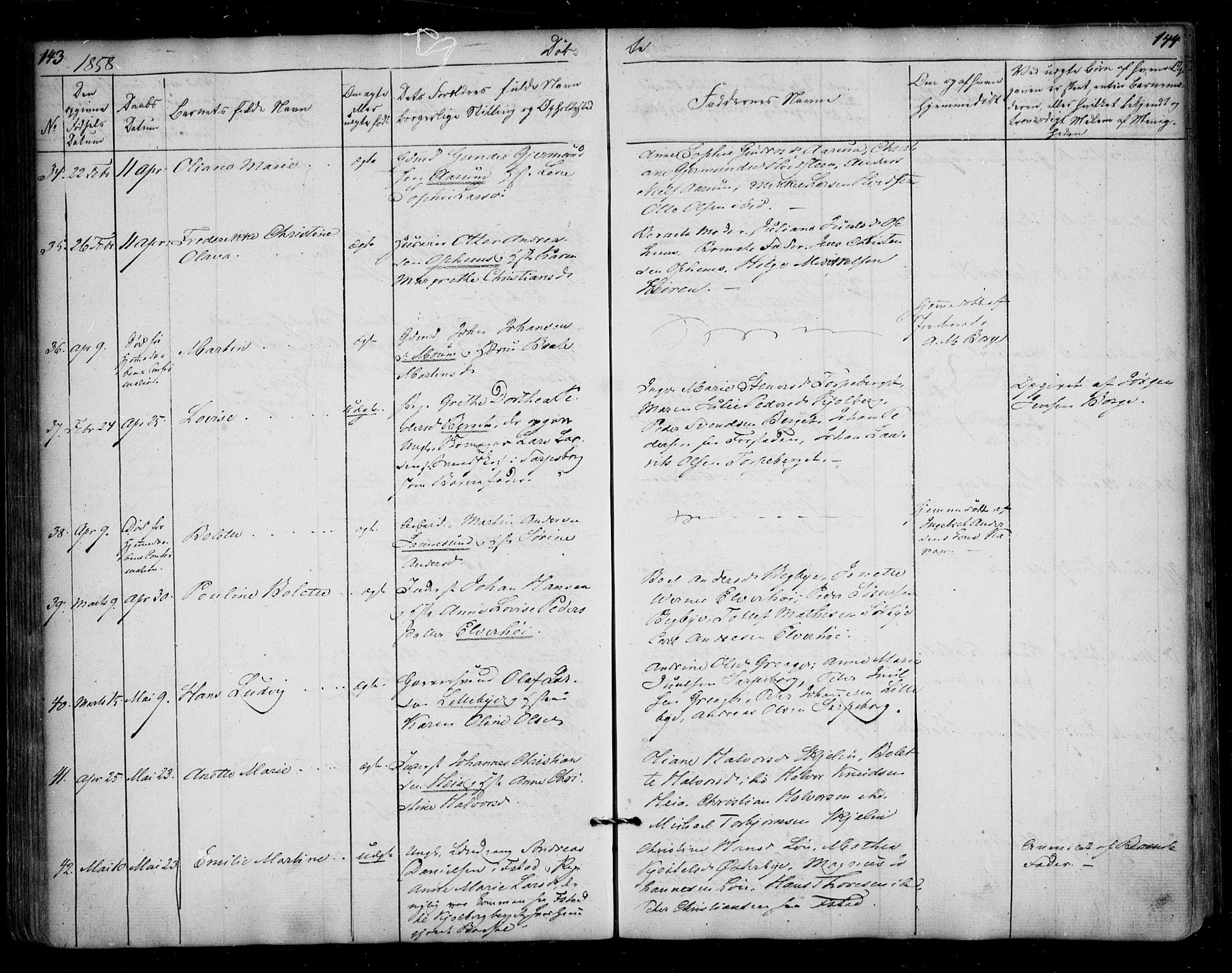 Borge prestekontor Kirkebøker, AV/SAO-A-10903/F/Fa/L0005: Parish register (official) no. I 5, 1848-1860, p. 143-144