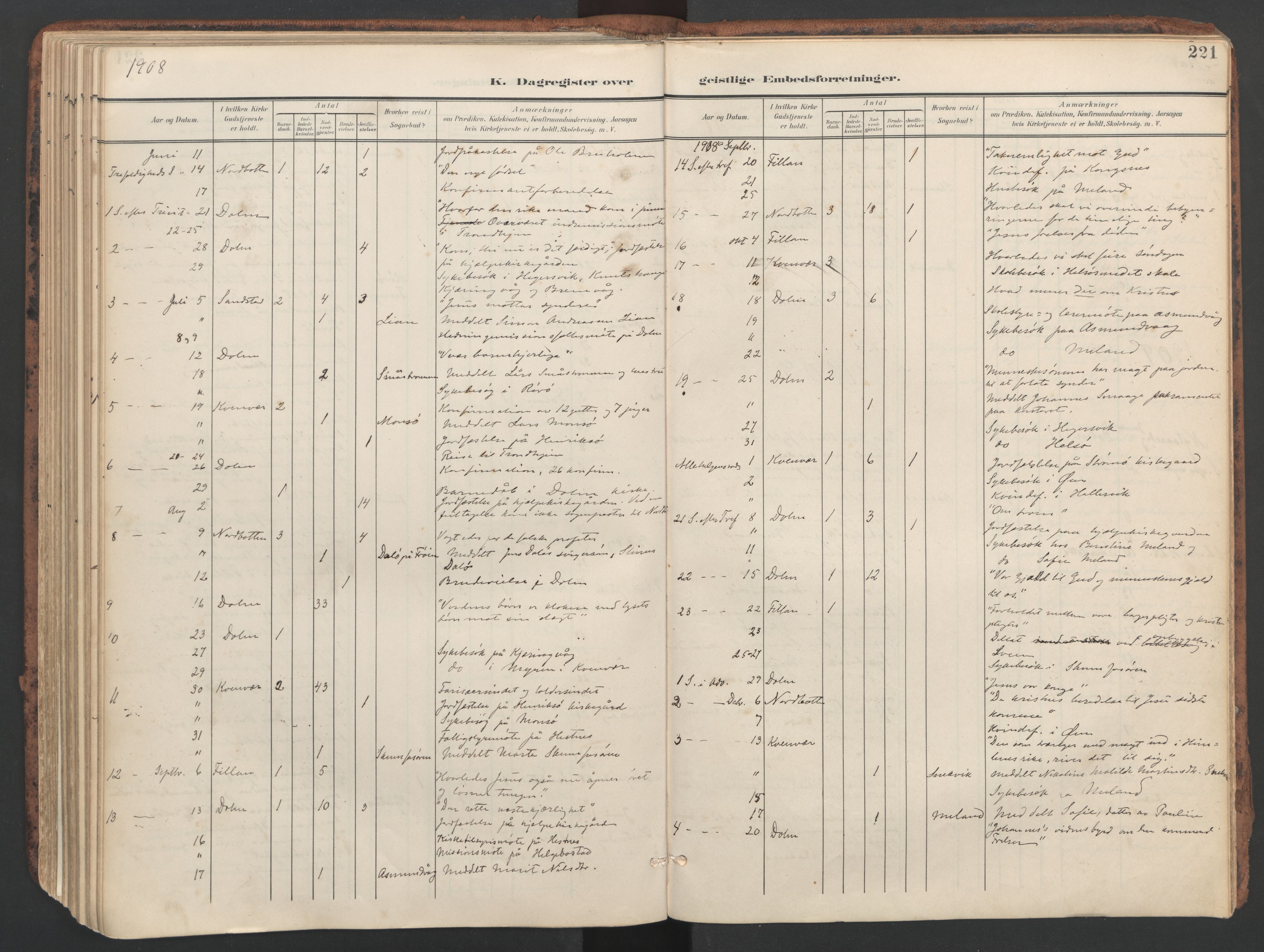 Ministerialprotokoller, klokkerbøker og fødselsregistre - Sør-Trøndelag, AV/SAT-A-1456/634/L0537: Parish register (official) no. 634A13, 1896-1922, p. 221