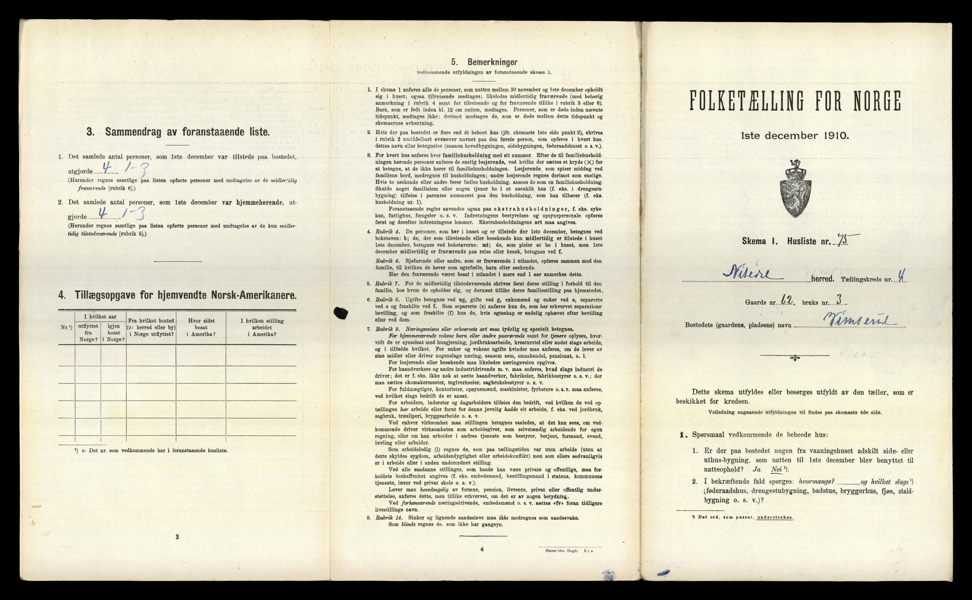 RA, 1910 census for Nittedal, 1910, p. 767