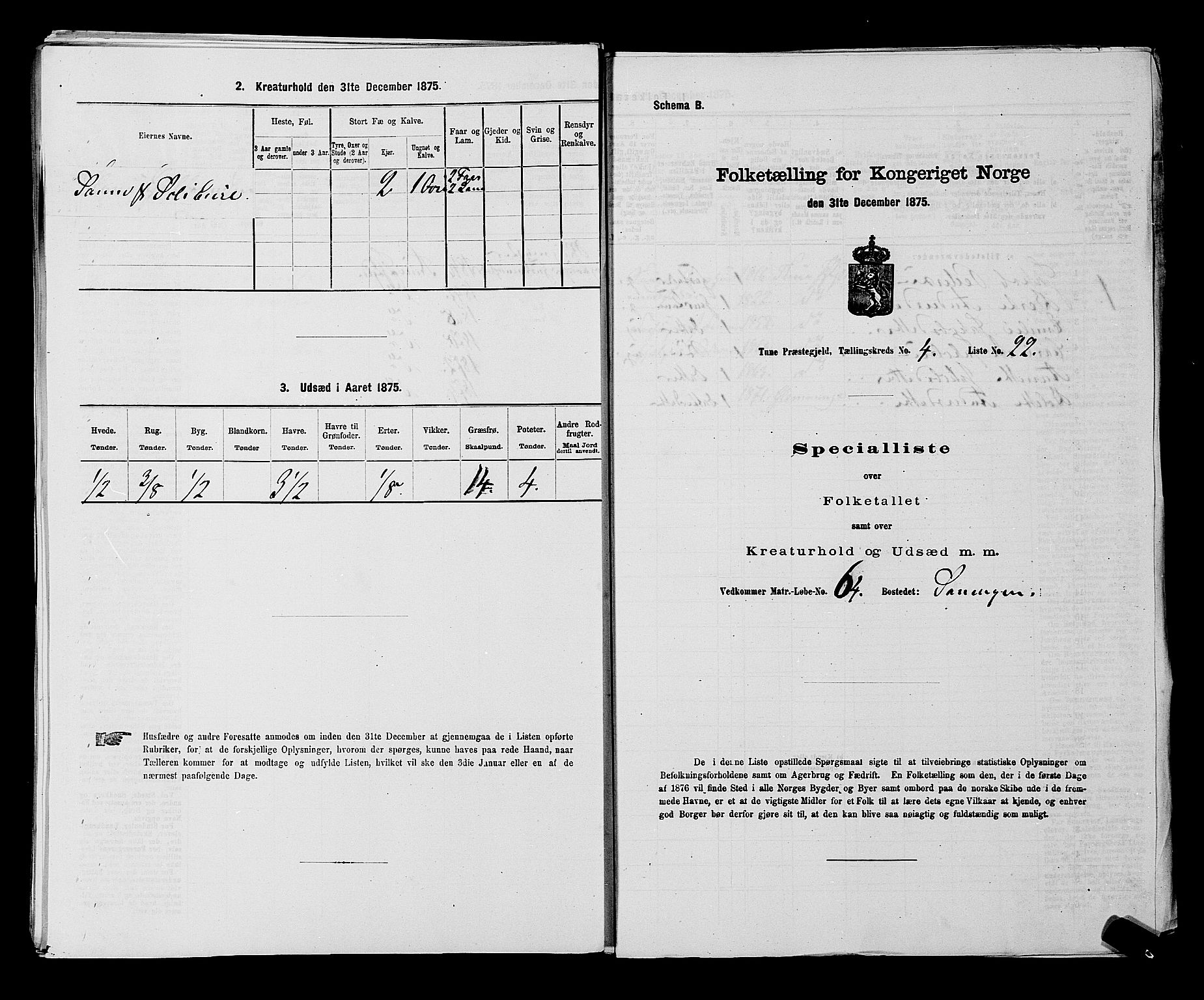 RA, 1875 census for 0130P Tune, 1875, p. 627