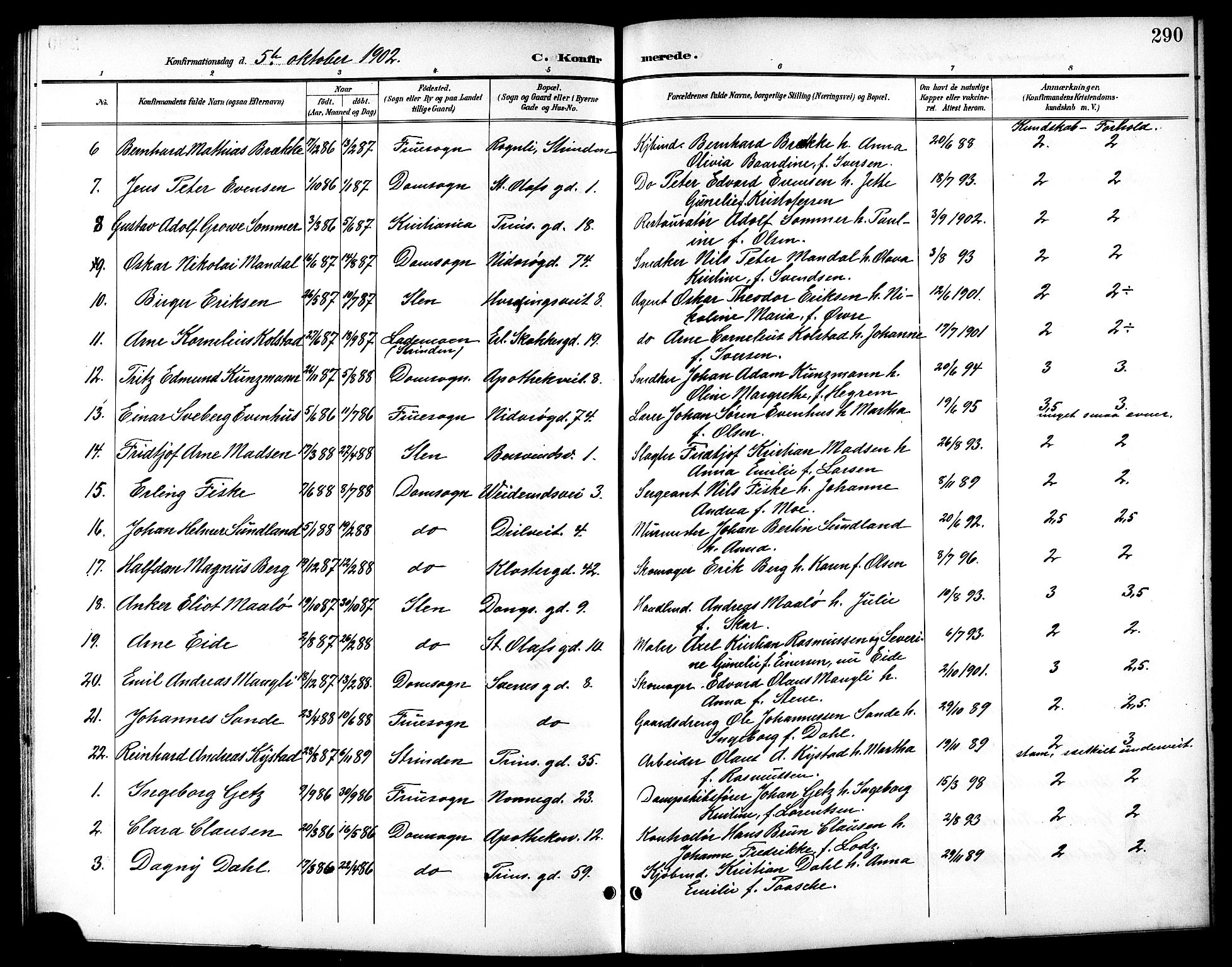 Ministerialprotokoller, klokkerbøker og fødselsregistre - Sør-Trøndelag, SAT/A-1456/601/L0094: Parish register (copy) no. 601C12, 1898-1911, p. 290