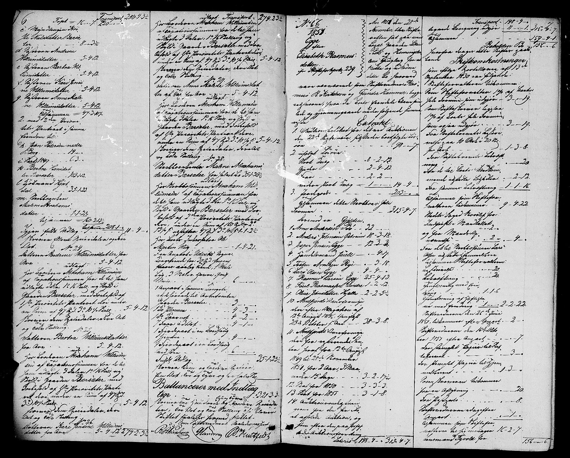 Nordfjord sorenskriveri, AV/SAB-A-2801/1/04/04d/L0001: Skifteutlodningsprotokoll, 1851-1857, p. 6-7