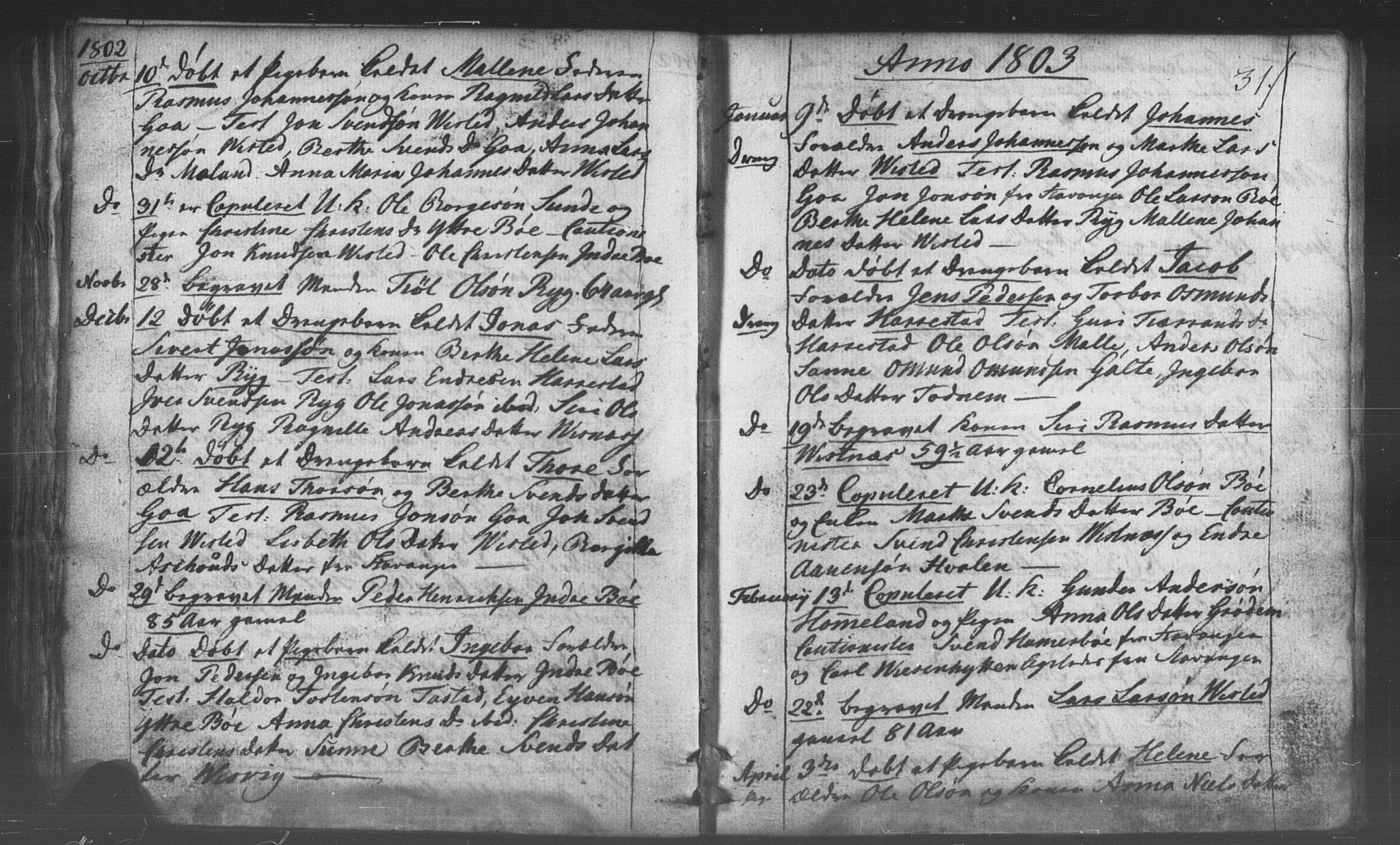 Domkirken sokneprestkontor, SAST/A-101812/001/30/30BB/L0006: Parish register (copy) no. B 6, 1783-1815, p. 31