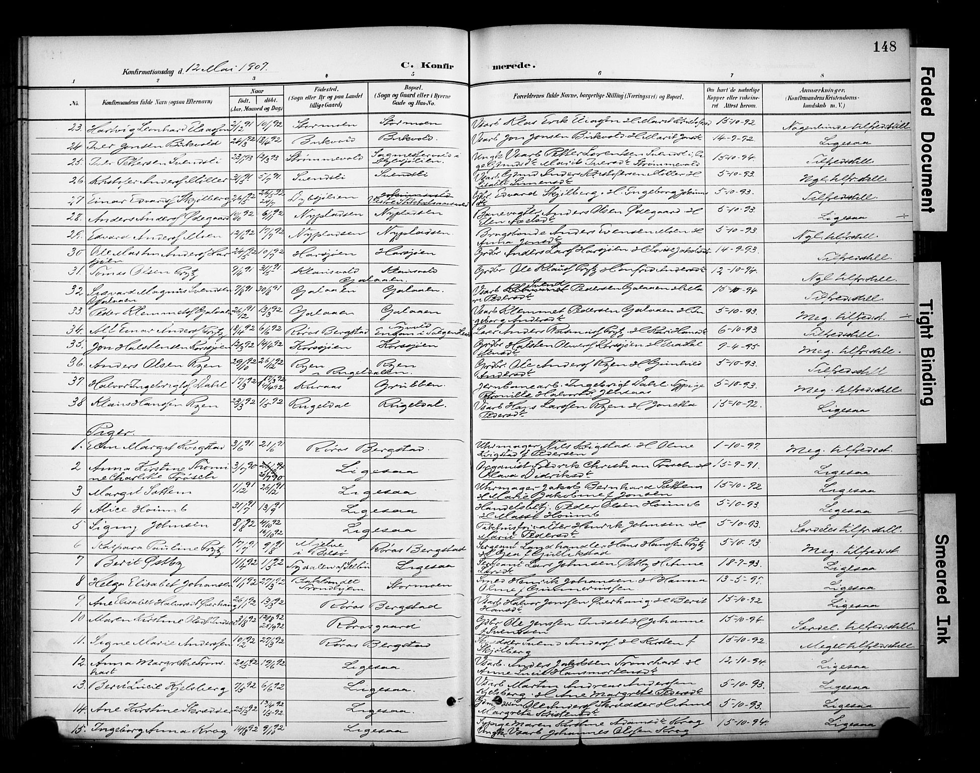 Ministerialprotokoller, klokkerbøker og fødselsregistre - Sør-Trøndelag, SAT/A-1456/681/L0936: Parish register (official) no. 681A14, 1899-1908, p. 148