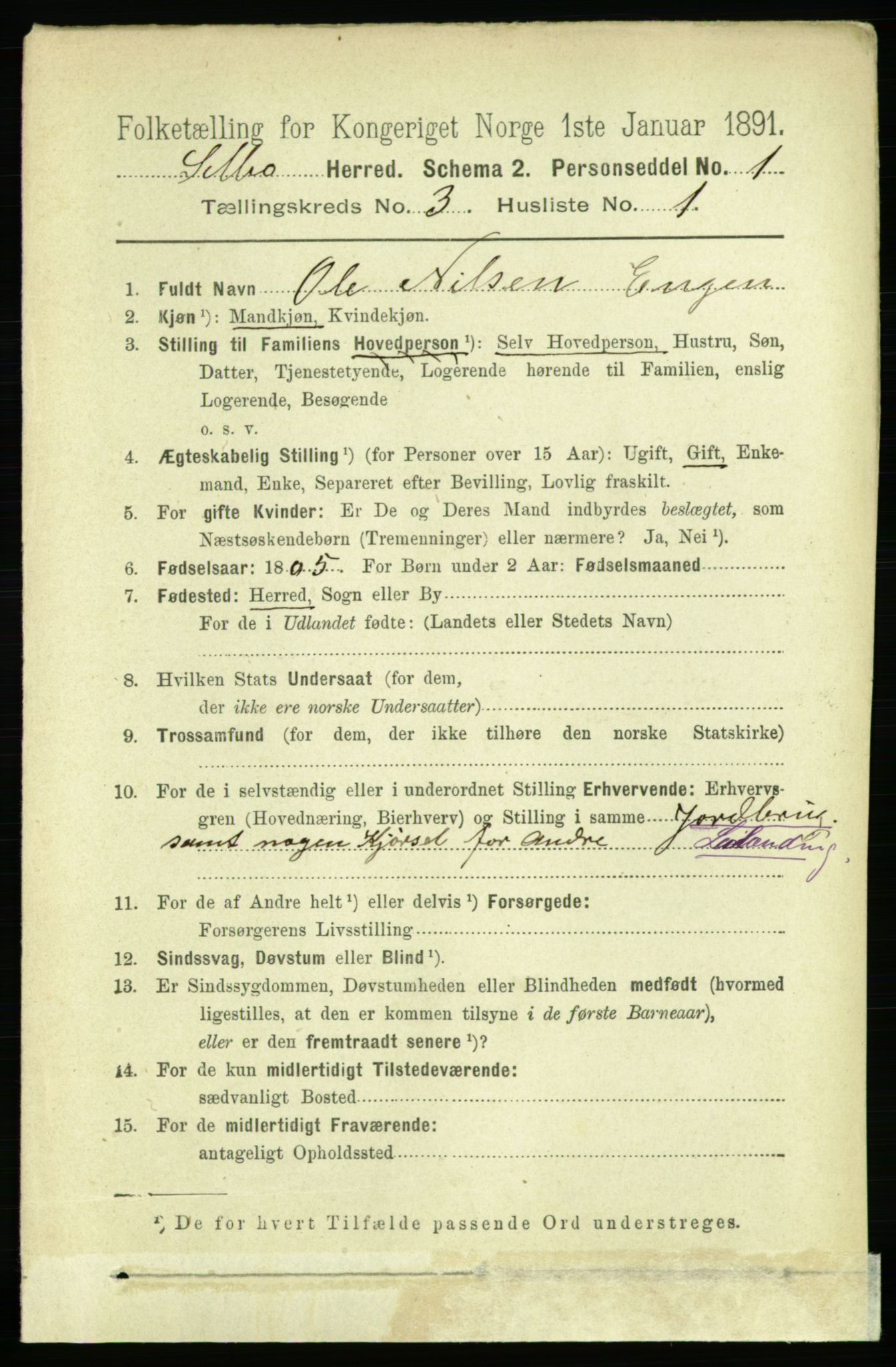 RA, 1891 census for 1664 Selbu, 1891, p. 634