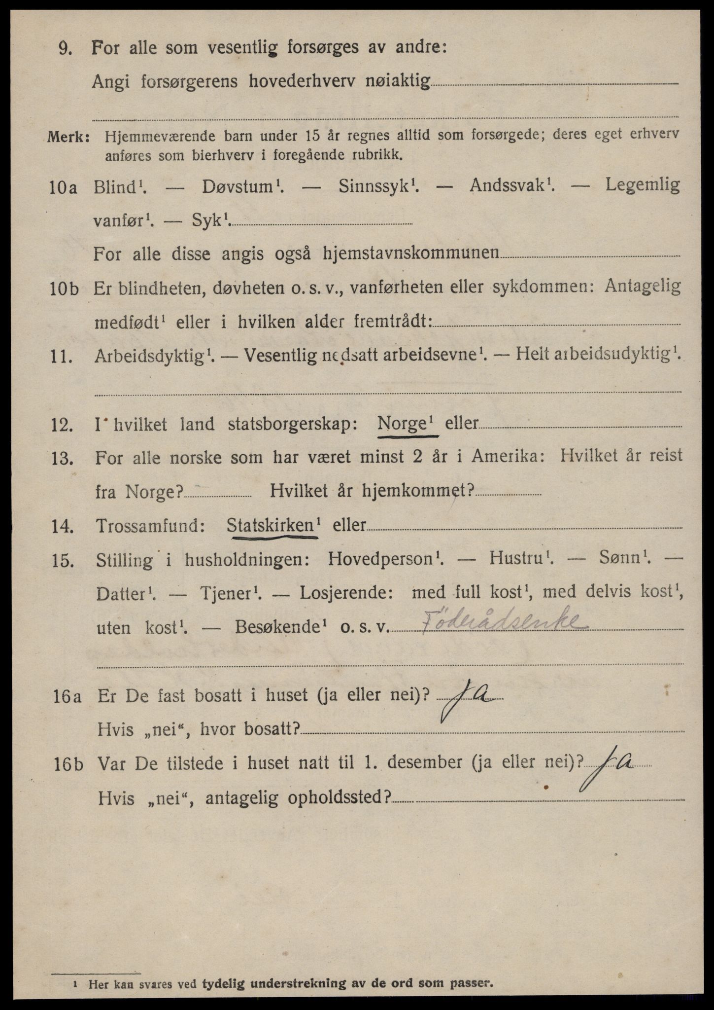 SAT, 1920 census for Ulstein, 1920, p. 5585