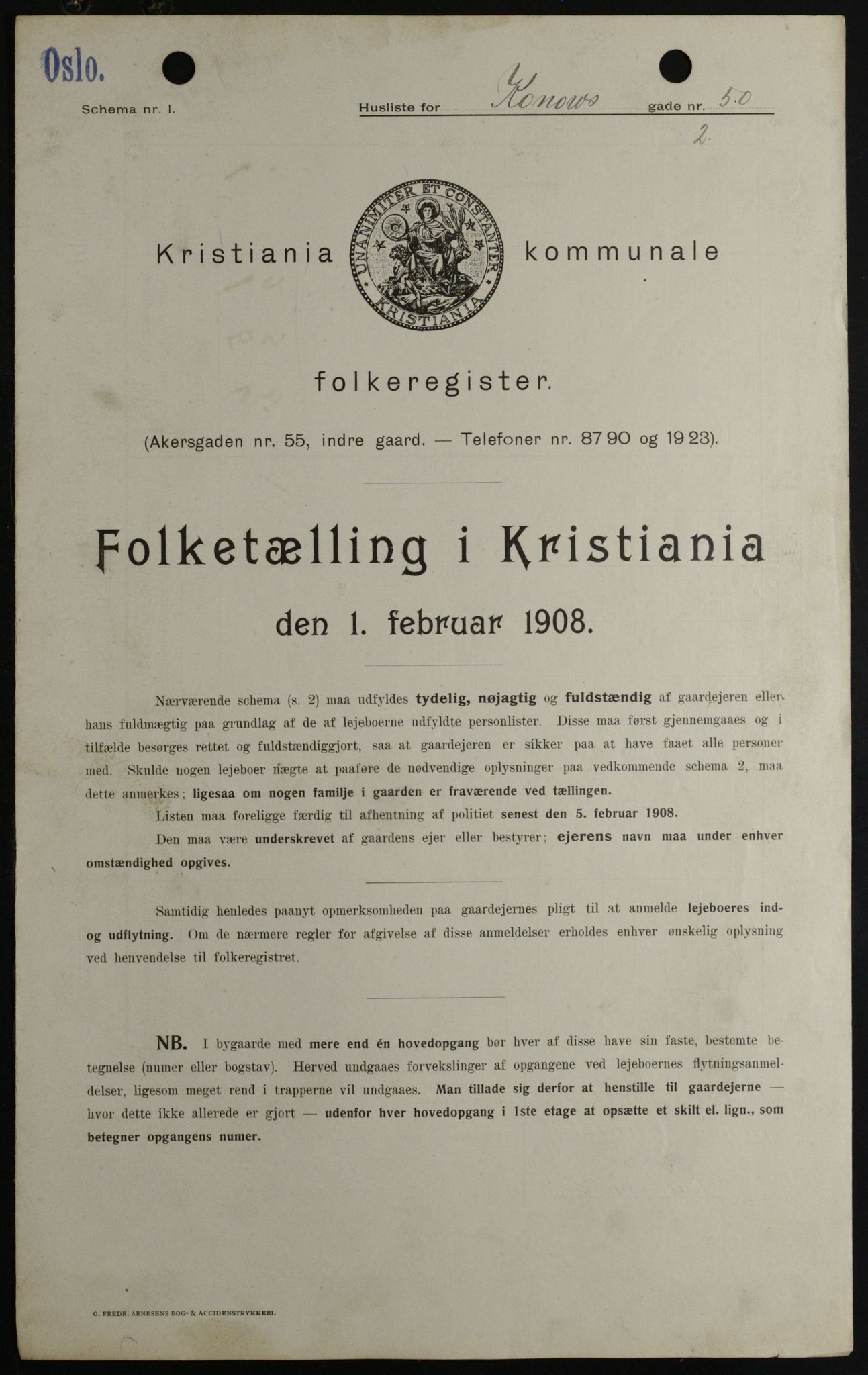 OBA, Municipal Census 1908 for Kristiania, 1908, p. 47786