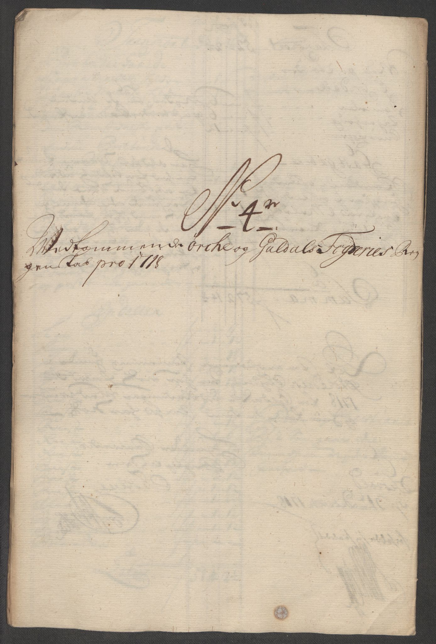 Rentekammeret inntil 1814, Reviderte regnskaper, Fogderegnskap, AV/RA-EA-4092/R60/L3971: Fogderegnskap Orkdal og Gauldal, 1718, p. 105