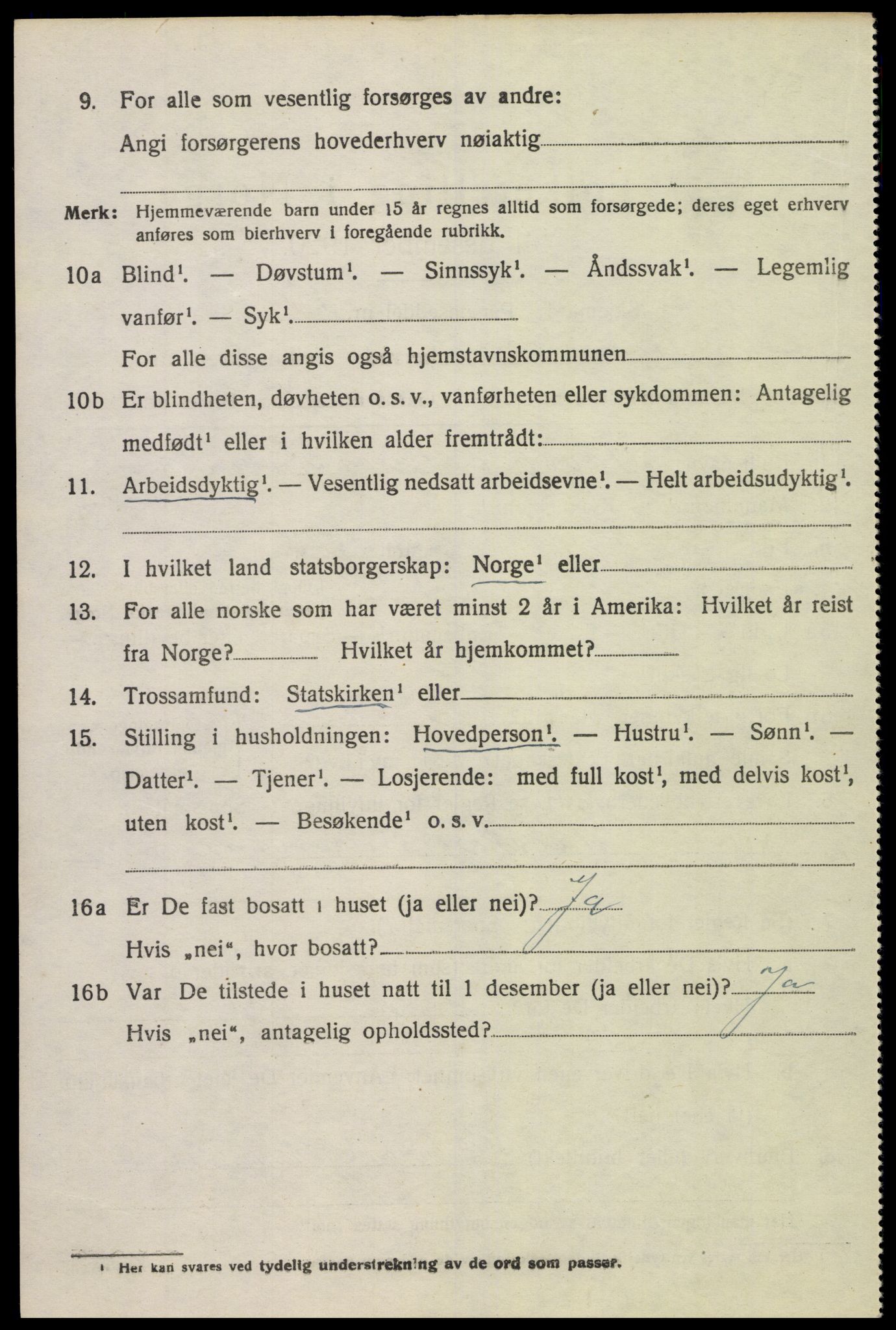 SAK, 1920 census for Sør-Audnedal, 1920, p. 3270