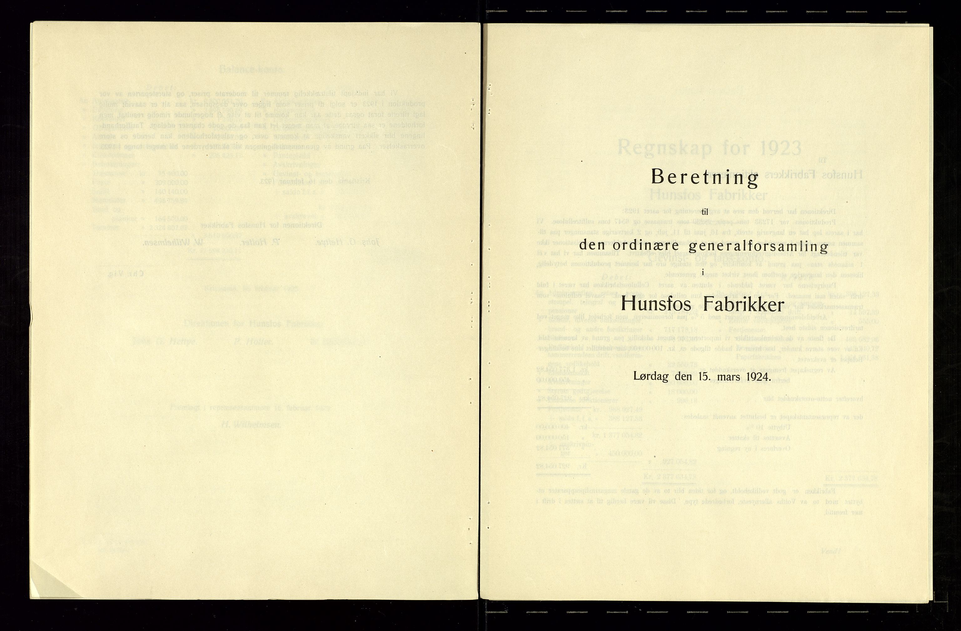 Hunsfos fabrikker, SAK/D/1440/01/L0001/0003: Vedtekter, anmeldelser og årsberetninger / Årsberetninger og regnskap, 1918-1989, p. 25
