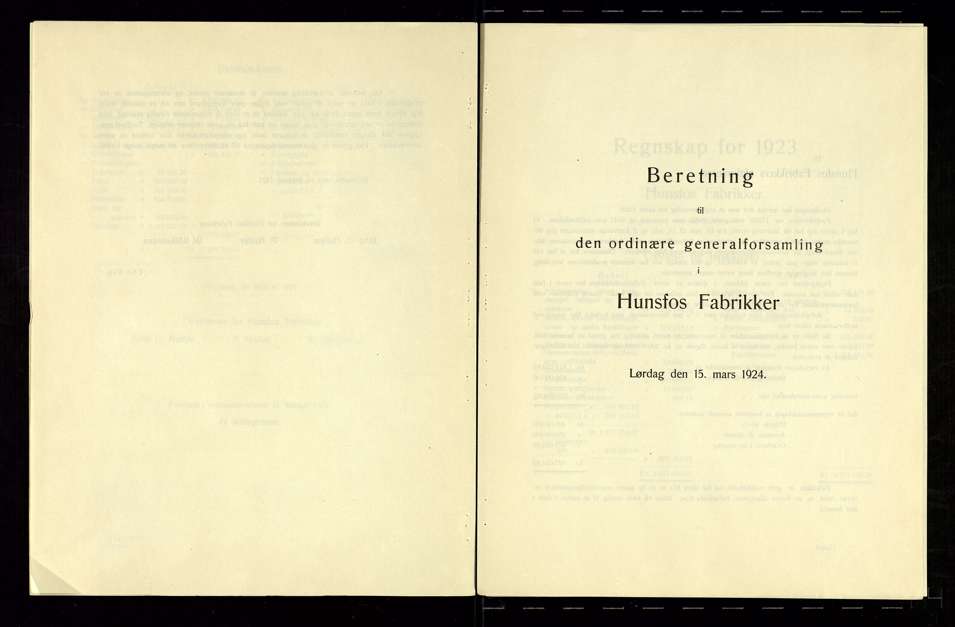 Hunsfos fabrikker, AV/SAK-D/1440/01/L0001/0003: Vedtekter, anmeldelser og årsberetninger / Årsberetninger og regnskap, 1918-1989, p. 25