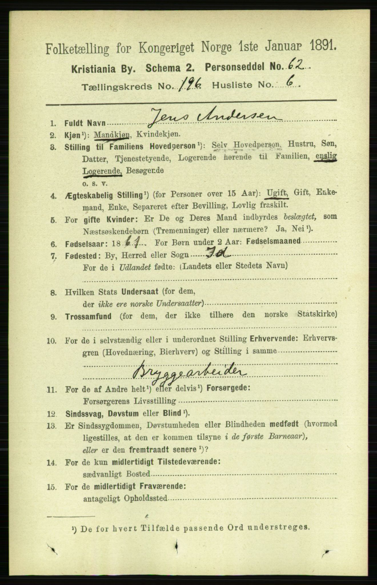 RA, 1891 census for 0301 Kristiania, 1891, p. 118441