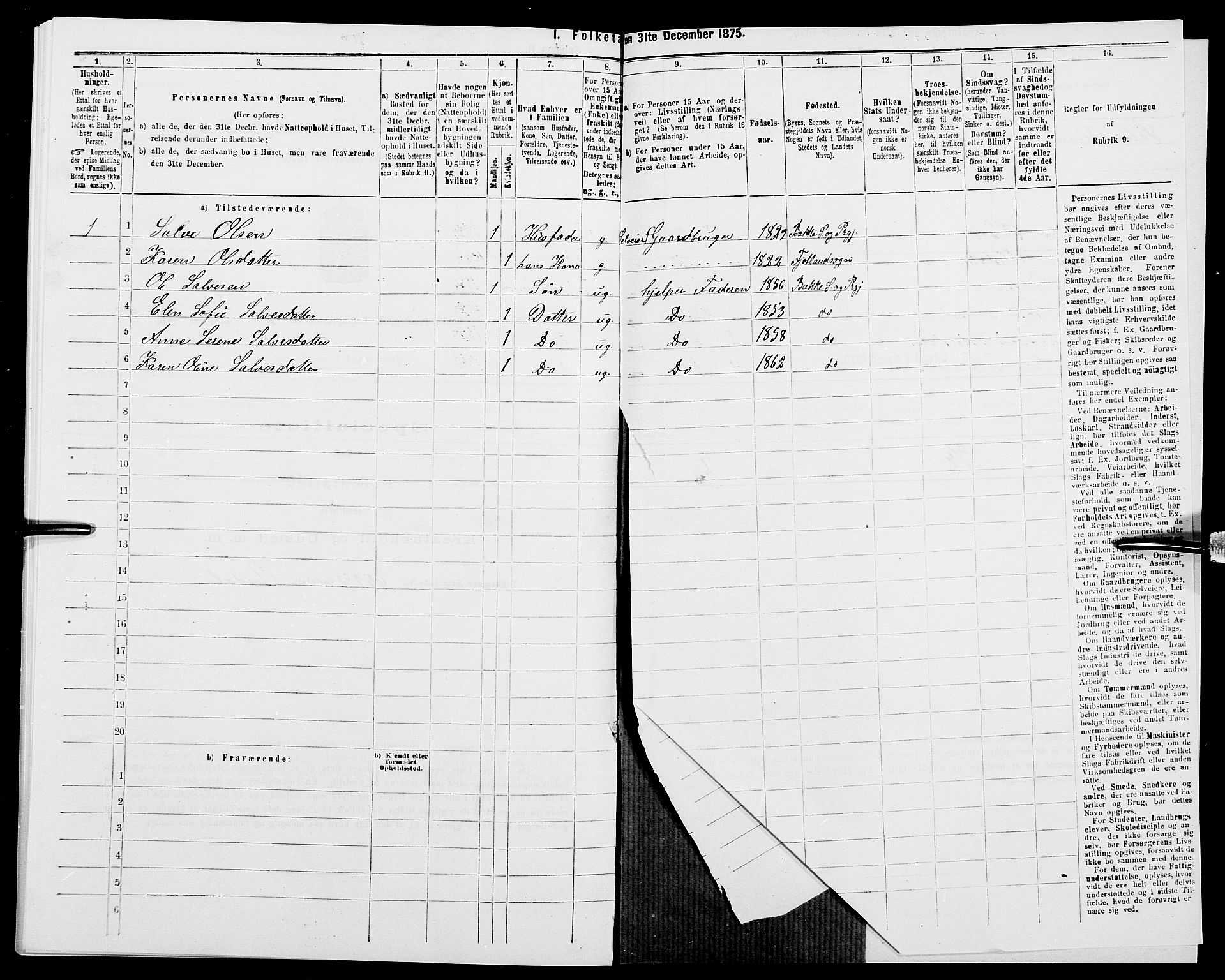 SAK, 1875 census for 1045P Bakke, 1875, p. 562